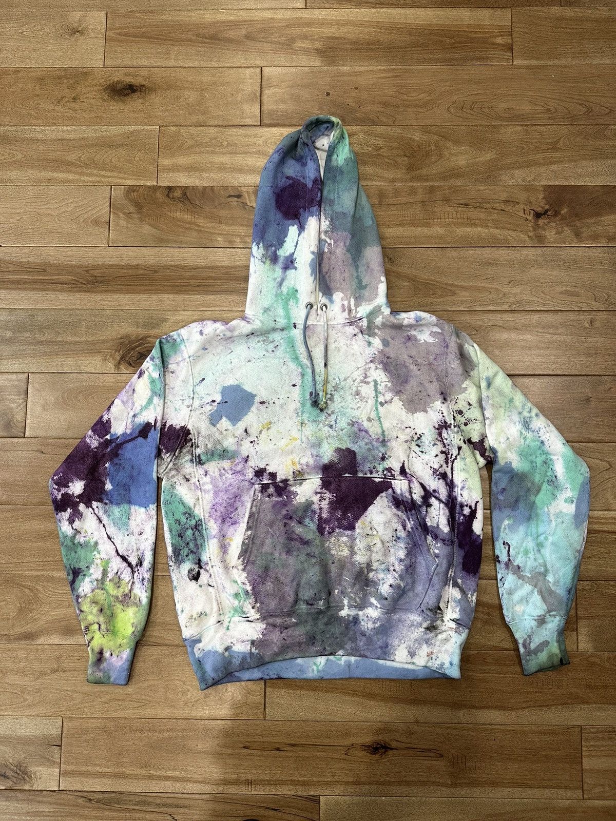 All over hand dyed champion reverse weave hoodie