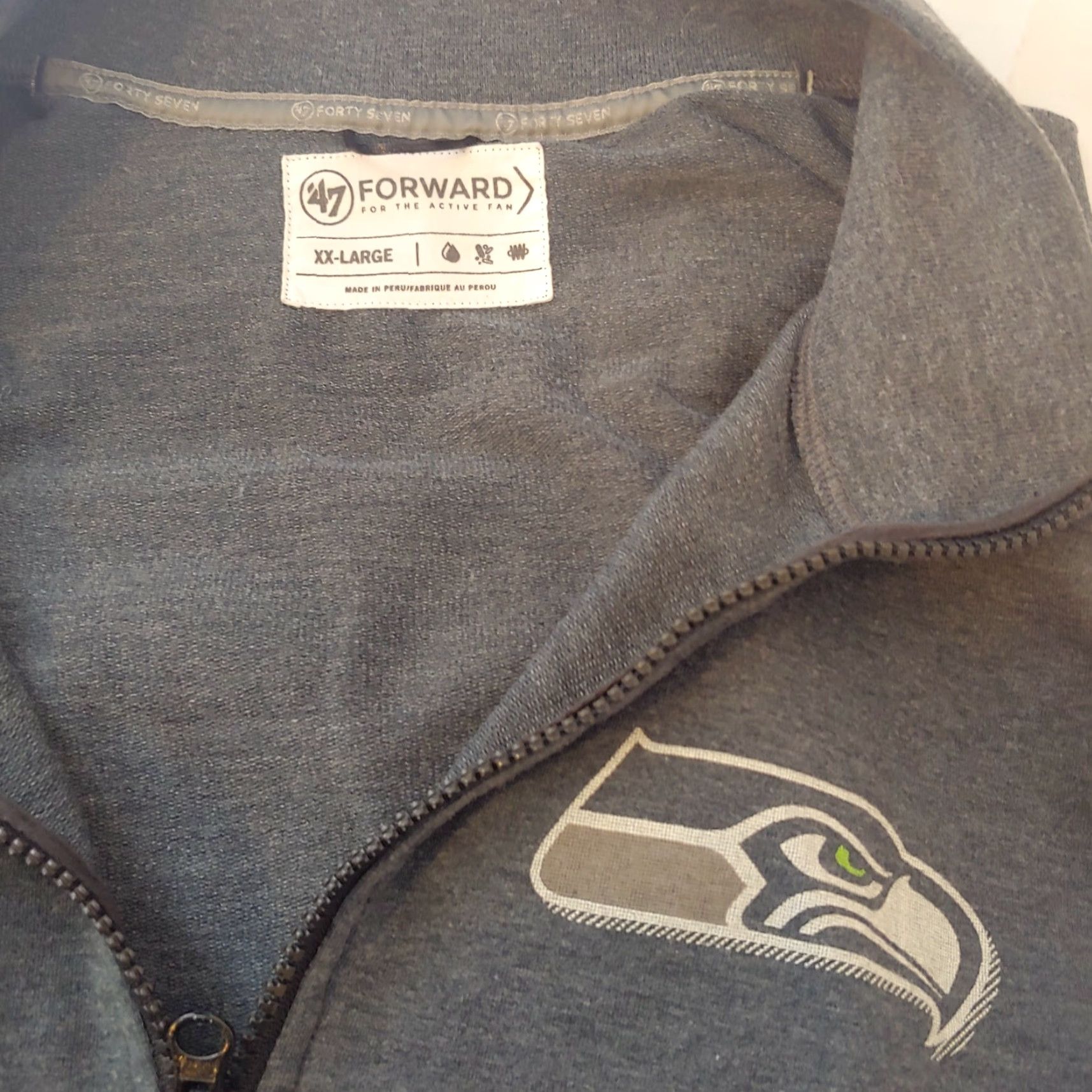 NFL Seattle Seahawks Men XXL Pullover 1/4 Zip Long Sleeve Gray 47 Forward NFL Shirt Size US XXL / EU 58 / 5 - 4 Thumbnail