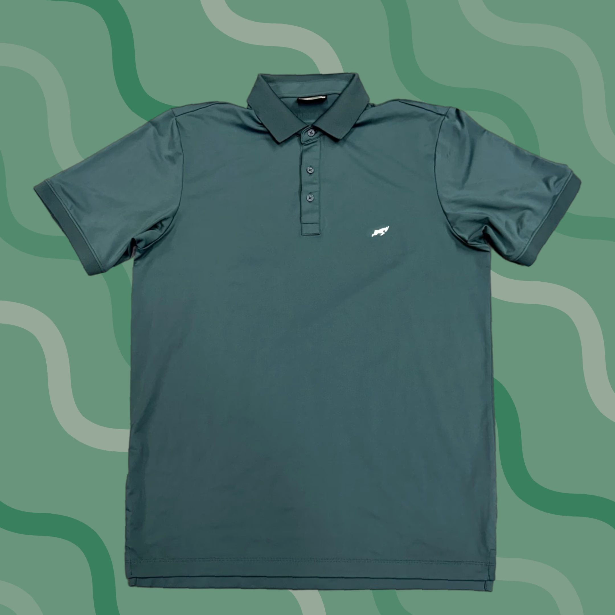 Vintage GOATLANE Polo Shirt Mens Large Green Solid Short Sleeve Golf Performance Logo Neckline Collared Size US L / EU 52-54 / 3 - 1 Thumbnail