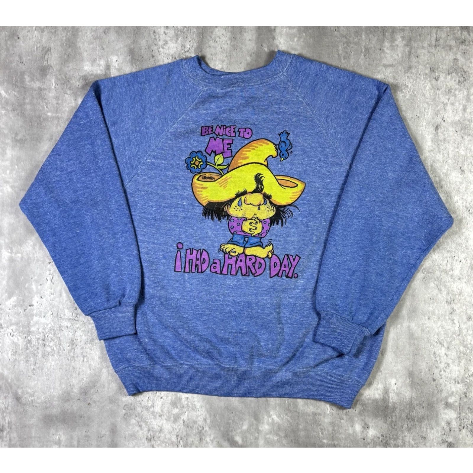 Vintage VINTAGE Gnome Funny Quote Sweatshirt Crewneck Blue Large 90s 80s Humor Unbranded Men Pullover Cotton Fleece Logo Size US L / EU 52-54 / 3 - 2 Thumbnail