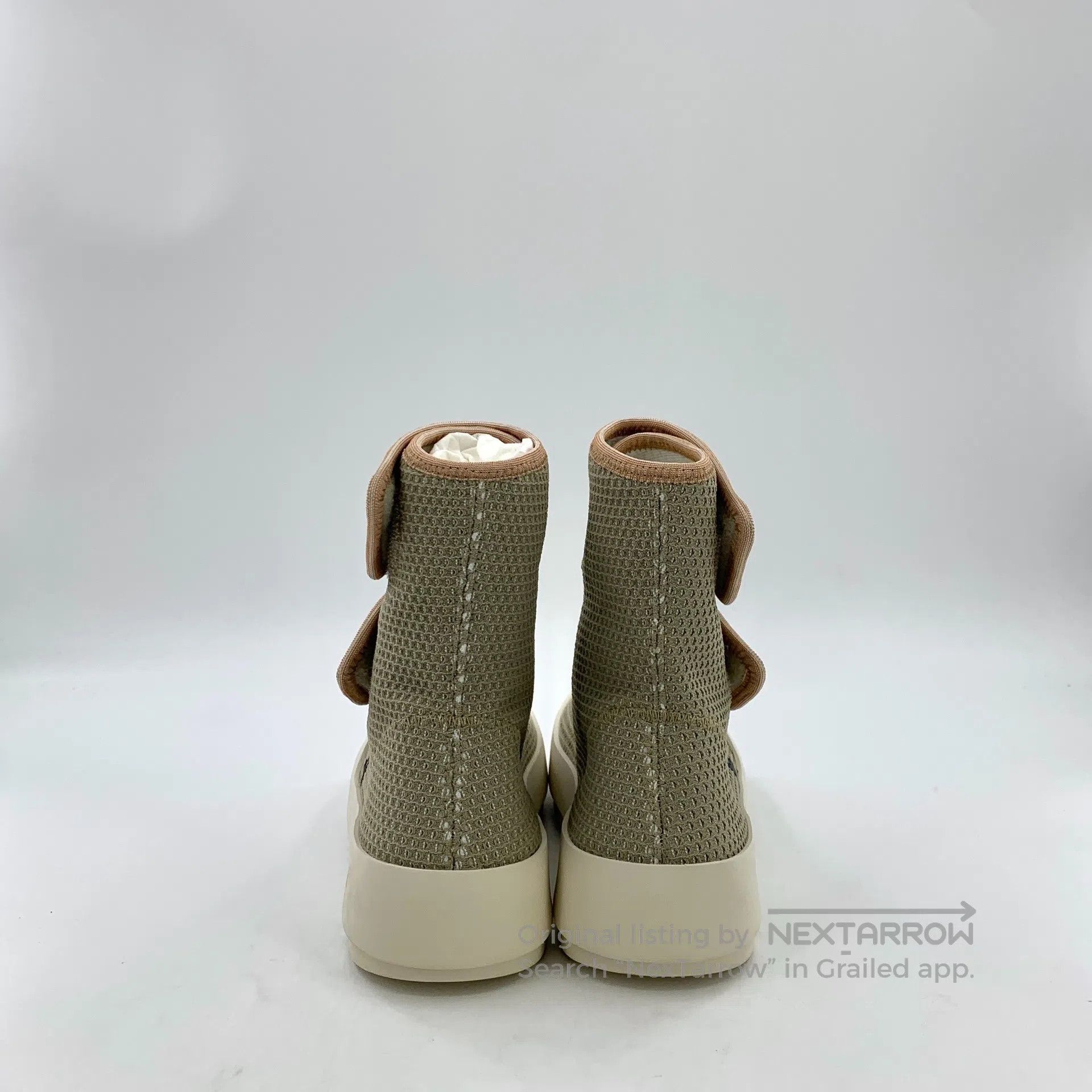 Off-White Off-White Brown Pointed Velcro Laced High Top Sneakers| Size US 4.5 / IT 34.5 - 4 Thumbnail