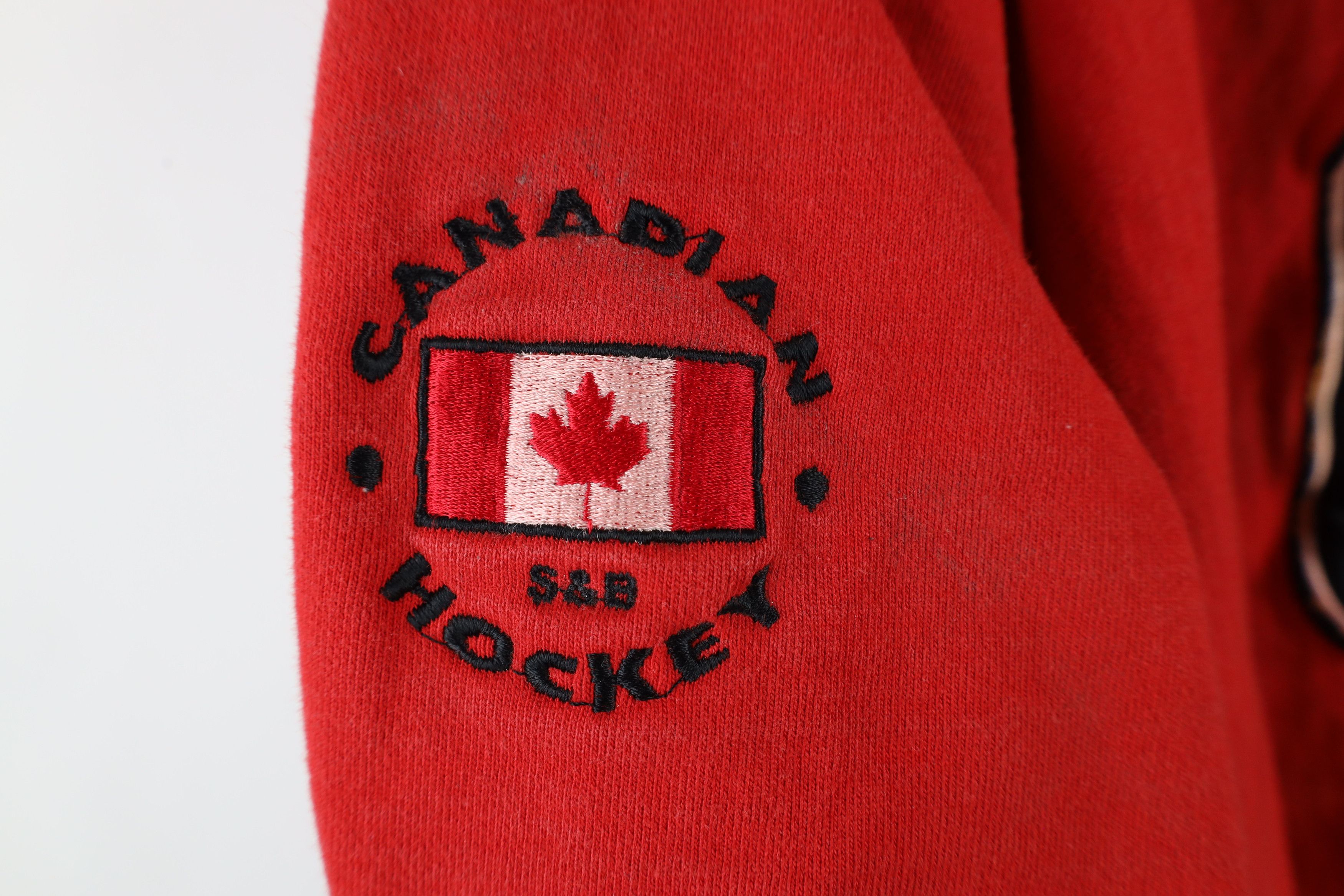 Vintage Vintage 90s Y2K Heavyweight Canada Hockey Sweatshirt Red Size US XXL / EU 58 / 5 - 7 Thumbnail