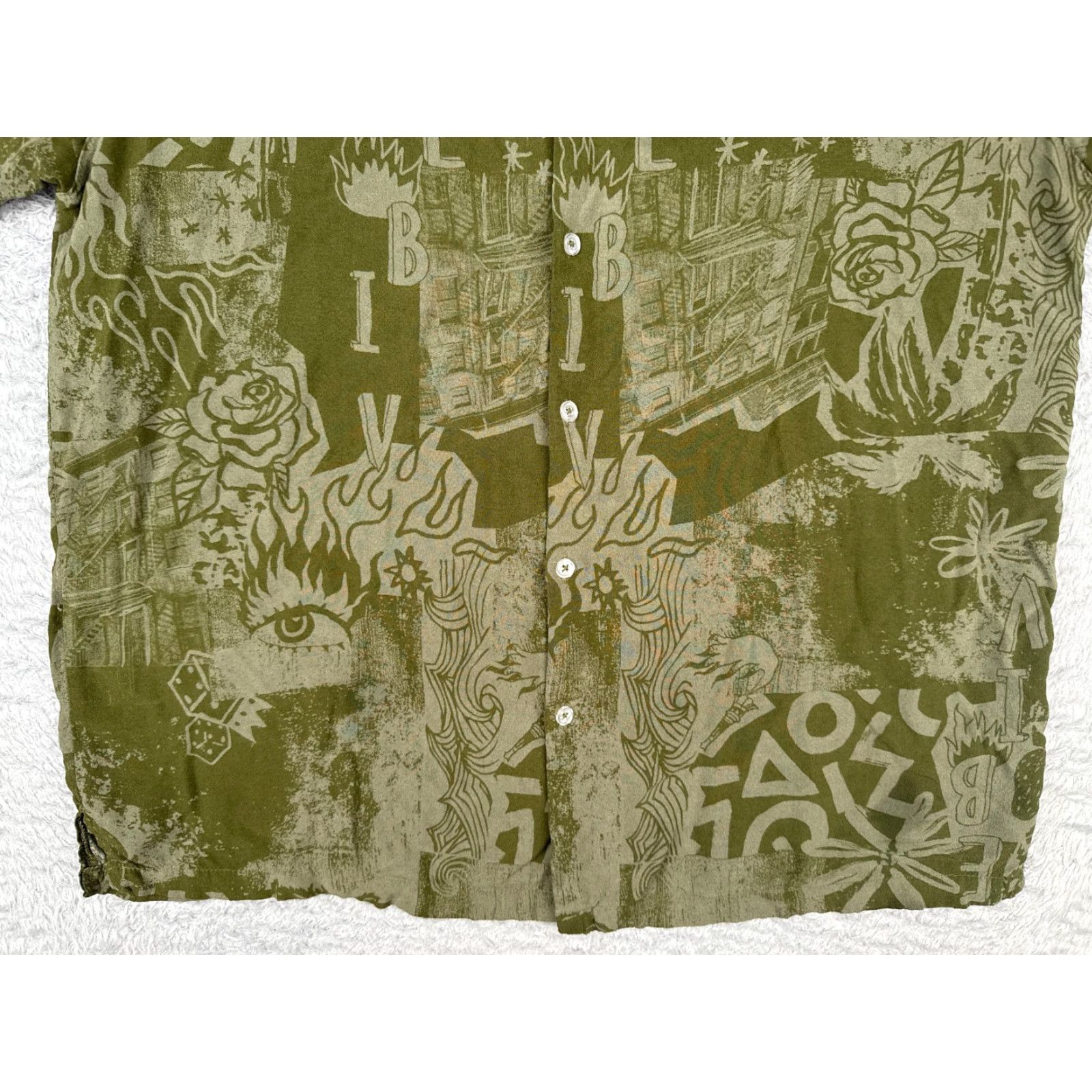 Vintage No Boundaries Men Shirt XL Green Floral Palm Vibes 100% Rayon Hawaiian Size US XL / EU 56 / 4 - 5 Thumbnail