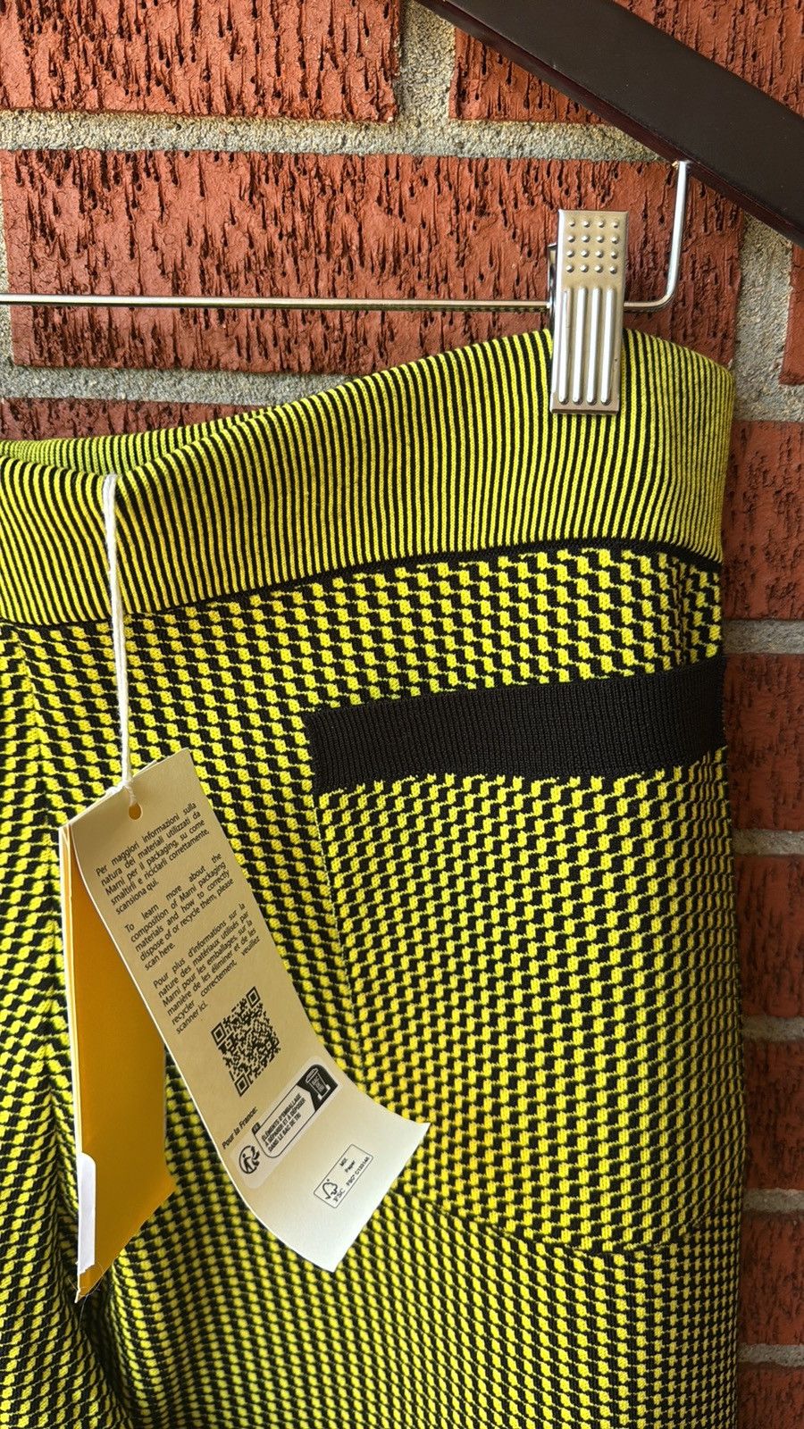 Marni Marni trouser pants black yellow herringbone wool SF2023 48 Size 38R - 3 Thumbnail