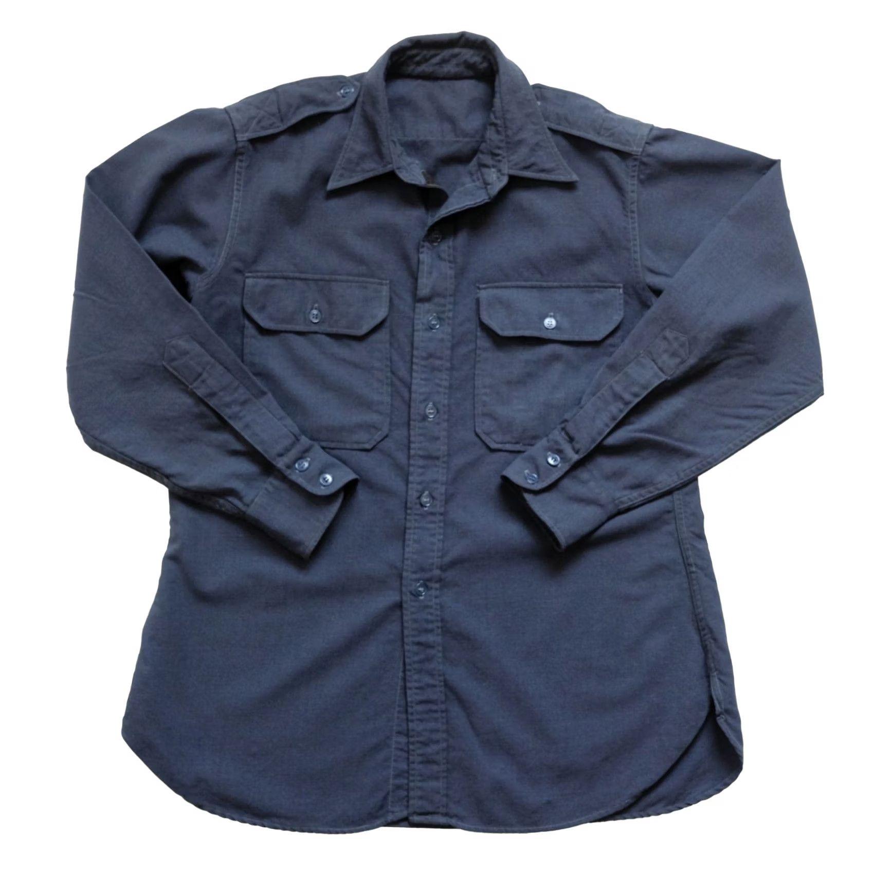 Etro VINTAGE MILITARY SHIRT CASUAL BUTTON DOWN AIR FORCE NAVY BLUE SZ LG Size US L / EU 52-54 / 3 - 2 Thumbnail