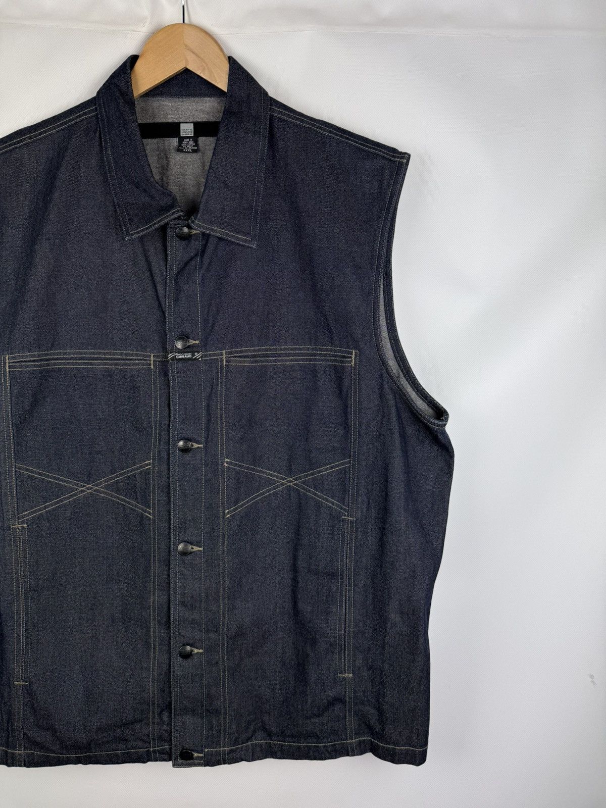 Marithe + Francois Girbaud × Vintage Marithe Francois Girbaud VTG Denim Trucker Vest Jacket Size US XXL / EU 58 / 5 - 3 Thumbnail