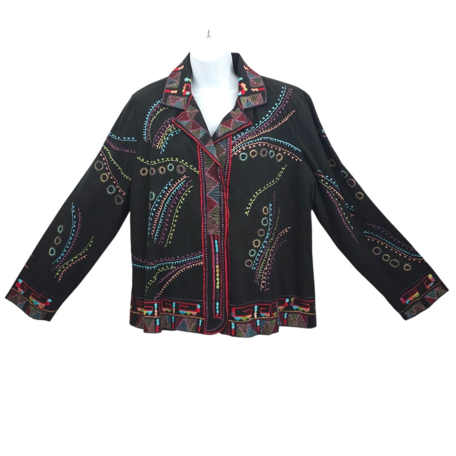 Other Yak Magik Embroidered Jacket XL Art to Wear Boho Cotton Size XL / US 12-14 / IT 48-50 - 1 Thumbnail