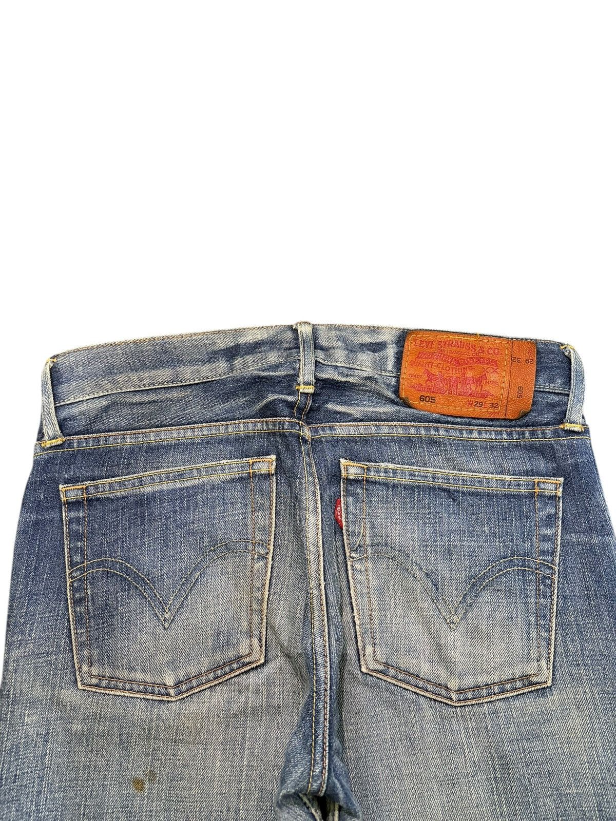 Levi's Vintage 90s Levis 605 Pencil Fit Mud Wash Distress Jeans Size 30" / US 8 / IT 44 - 4 Thumbnail