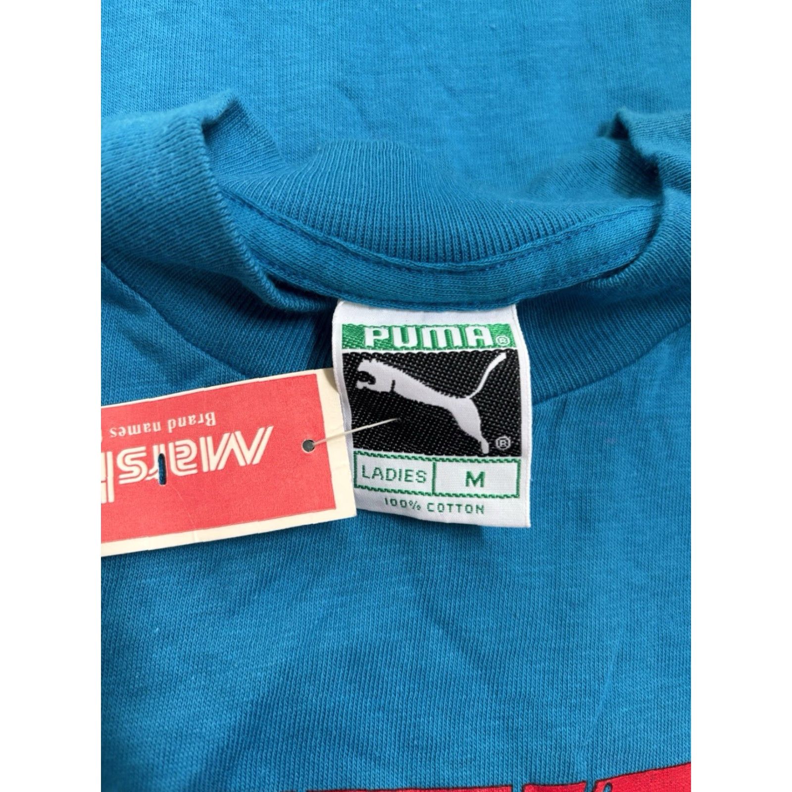 Puma VINTAGE PUMA Shirt Womens M Blue 80s Long Sleeve Graphic Tee NOS NWT USA made Size M / US 6-8 / IT 42-44 - 4 Thumbnail