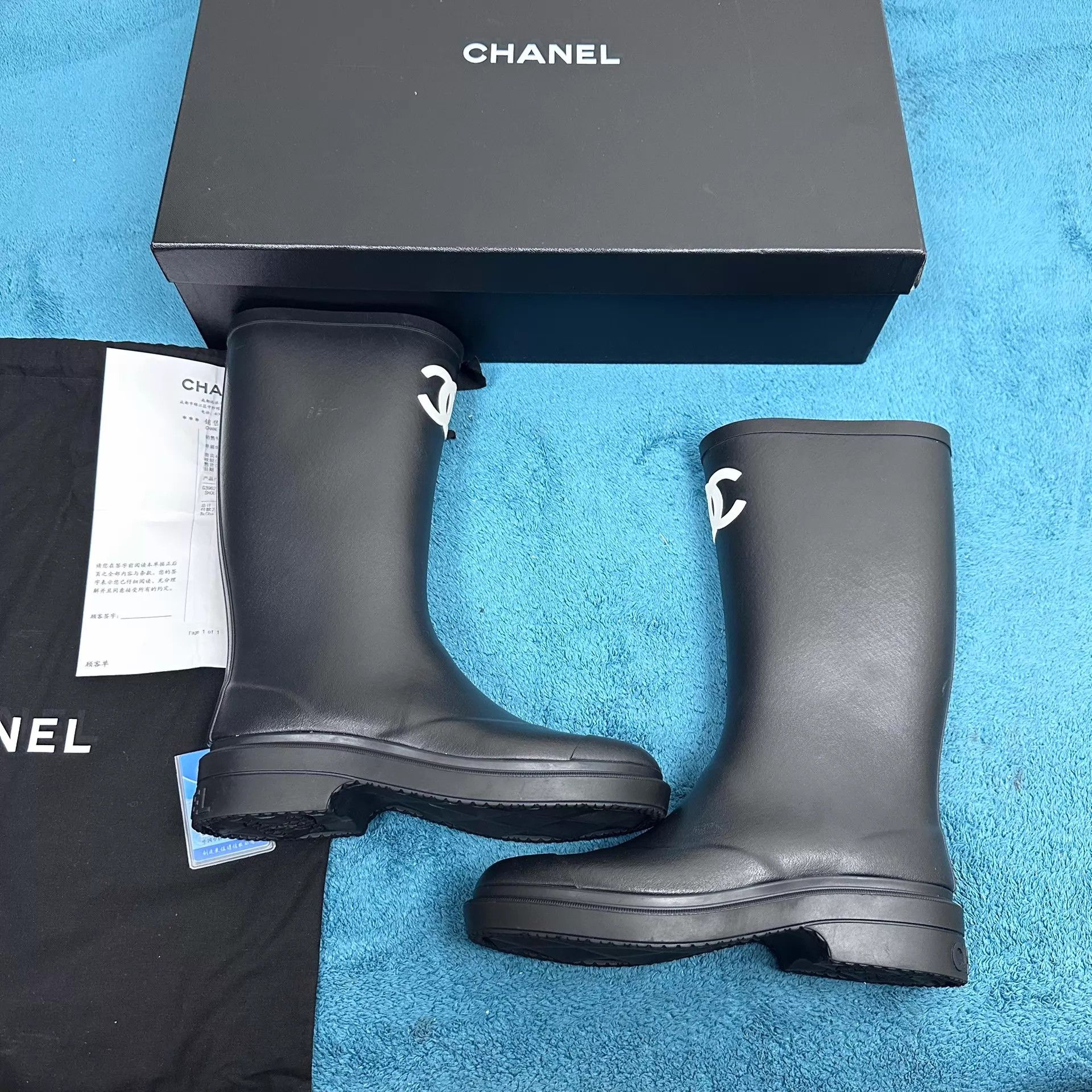 Chanel Chanel 25S Rubber Tall Boots Black EU35 Size US 4.5 / IT 34.5 - 2 Thumbnail