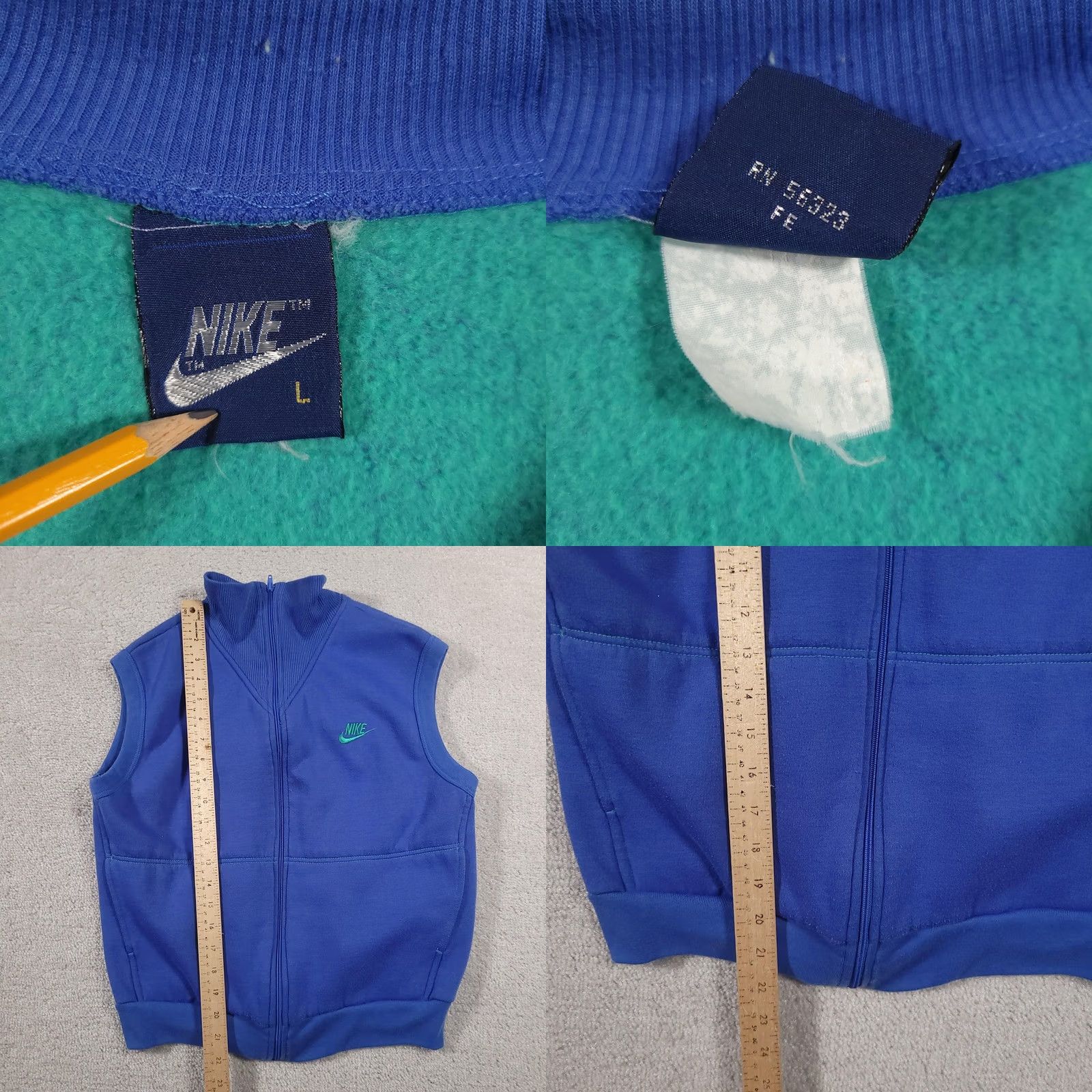 Nike VINTAGE Nike Vest Womens Large Blue Full Zip Sleeveless Retro Swoosh Fleece 90s Style Size L / US 10 / IT 46 - 8 Thumbnail