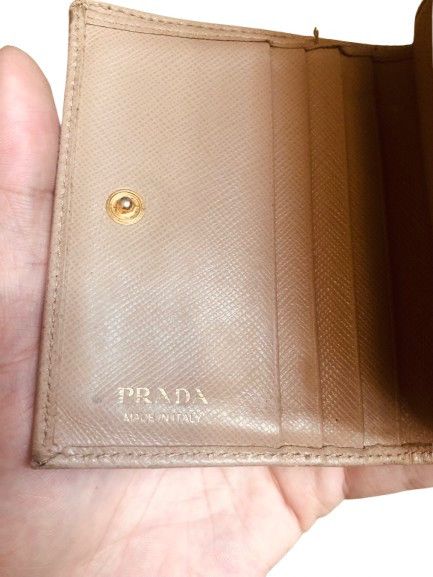 Prada Auth Prada Saffiano Leather bi-fold wallet beige Size ONE SIZE - 3 Thumbnail