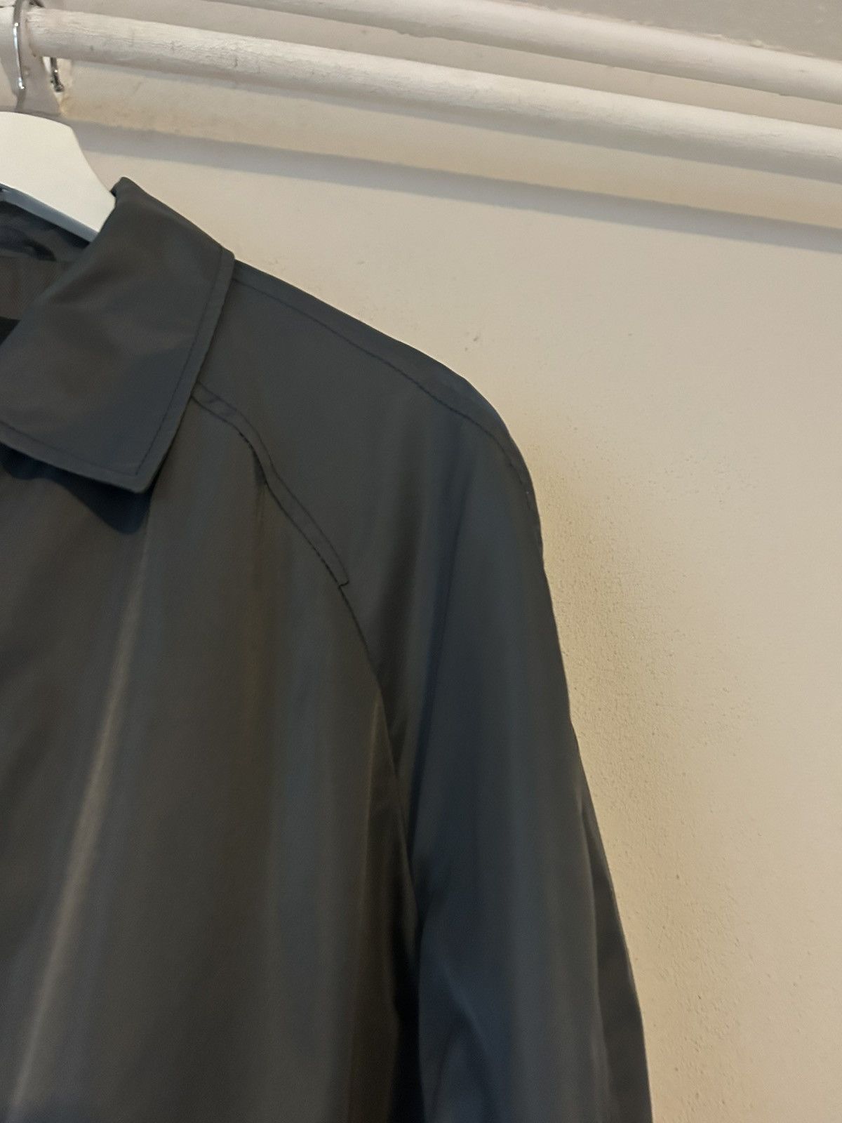 Prada Prada Milano Herringbone Lined Gray Nylon Raincoat - Size M Size US M / EU 48-50 / 2 - 4 Thumbnail