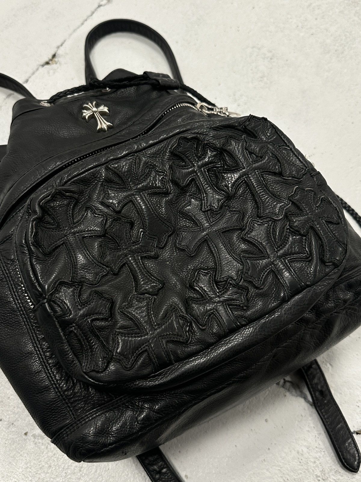 Chrome Hearts Chrome Hearts Flooded Leather Patch Drawstring Backpack Size ONE SIZE - 6 Thumbnail