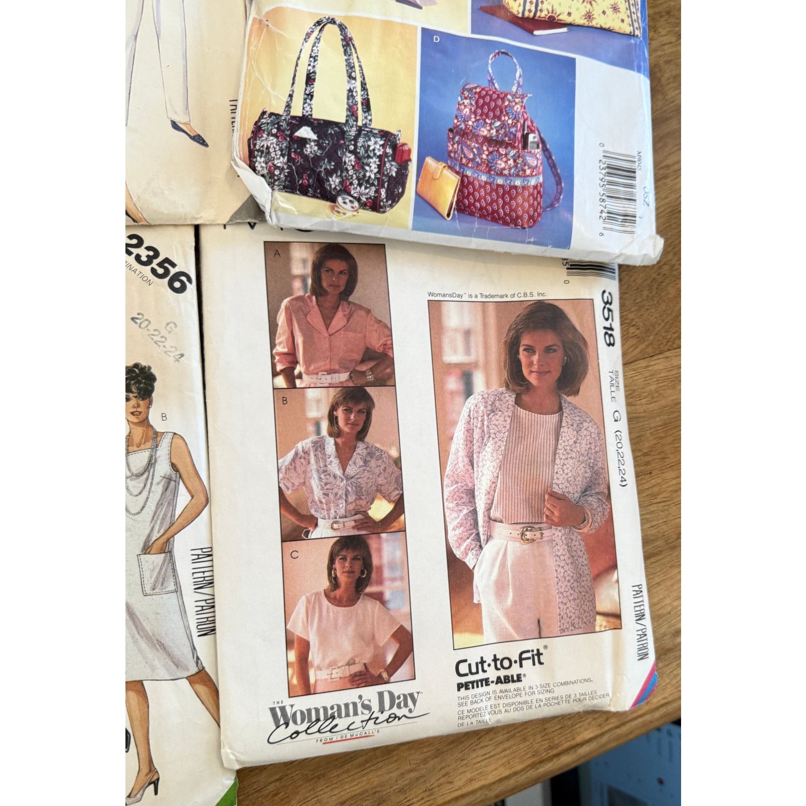 Other Vintage Lot of 9 80s Plus Size Sewing Patterns 20-24 Size ONE SIZE - 7 Thumbnail