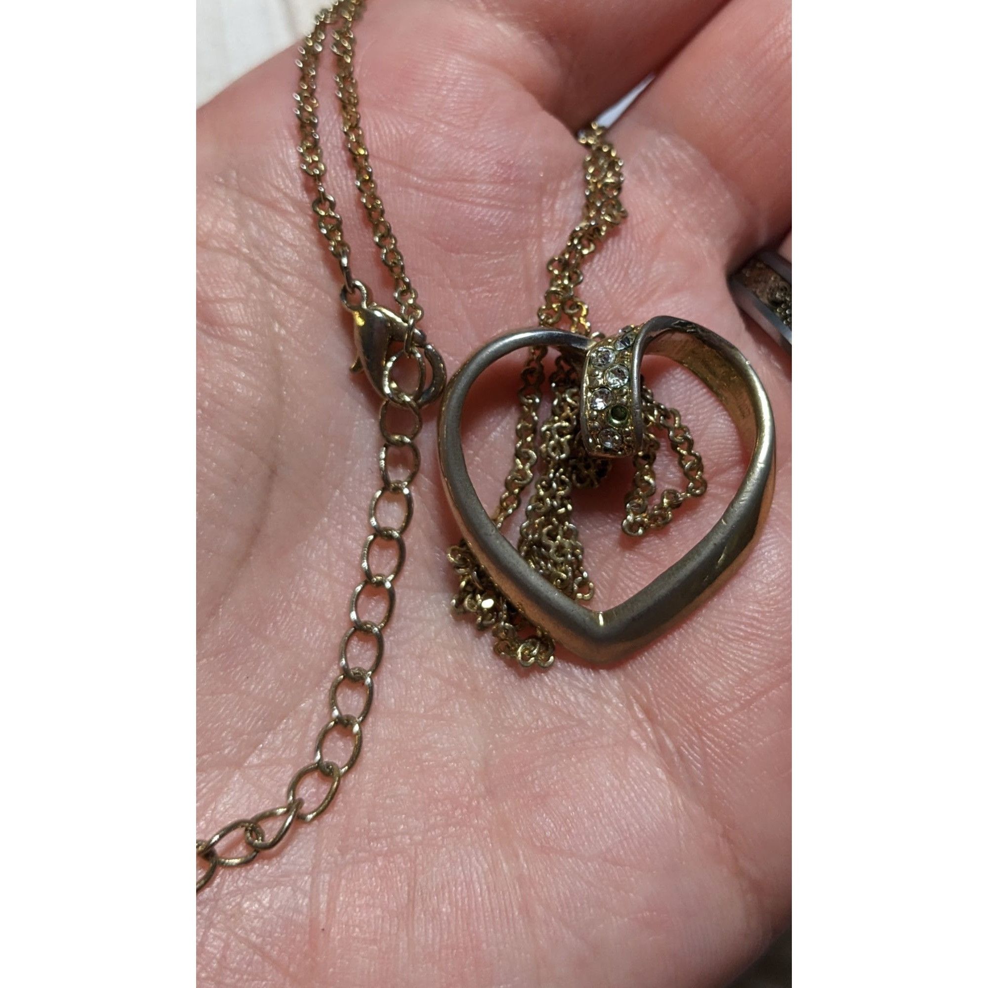 Other Open Heart-Shaped Rhinestone Pendant Necklace Size ONE SIZE - 22 Thumbnail