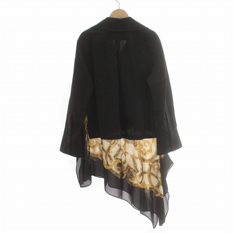Maison MIHARA YASUHIRO MIHARA YASUHIRO black blazer asymmetrical chain pattern wrap Size 44R - 2 Thumbnail