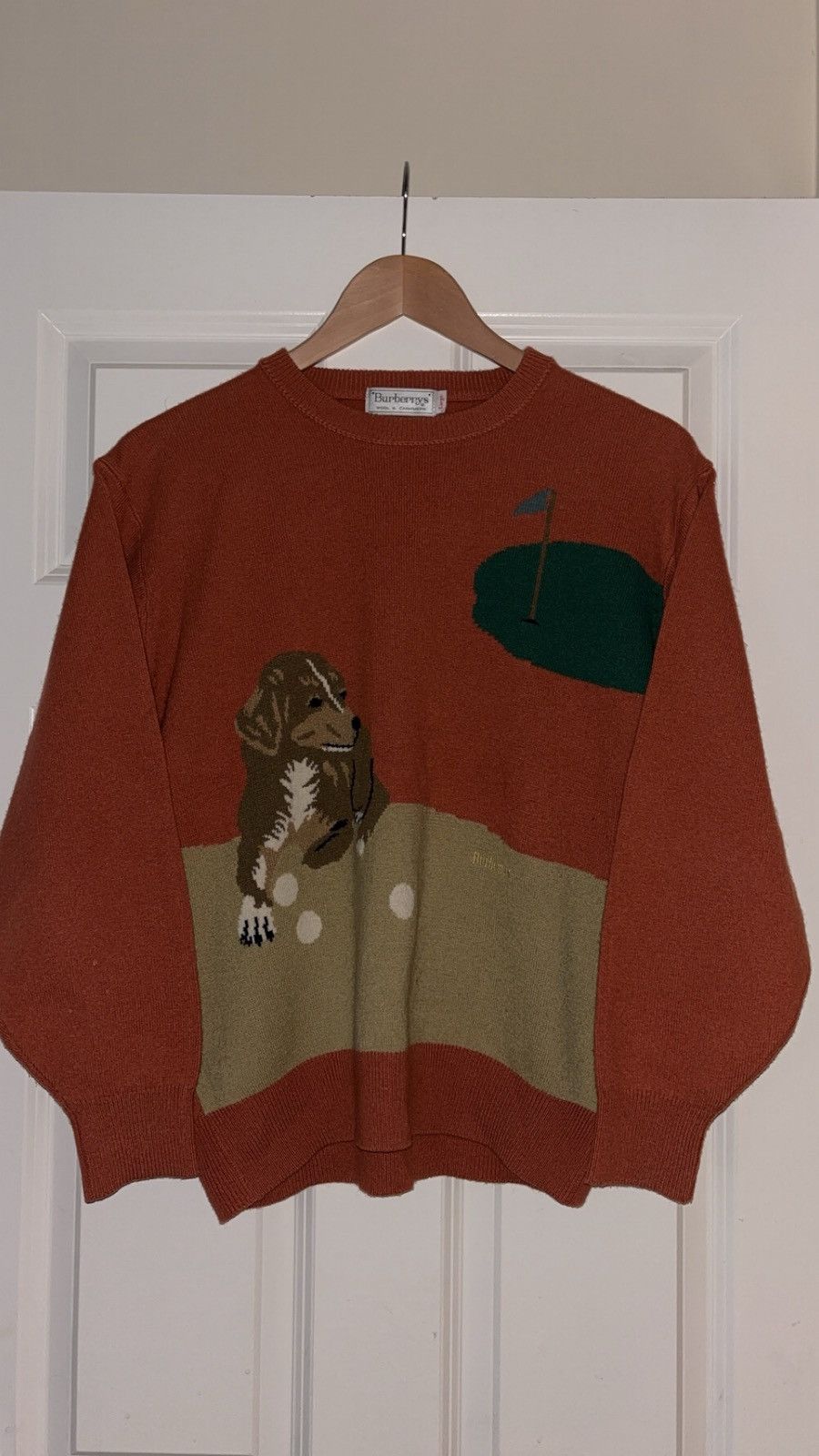 Burberry 90s Burberrys Golf Landscape Knit Jumper Size US S / EU 44-46 / 1 - 1 Thumbnail