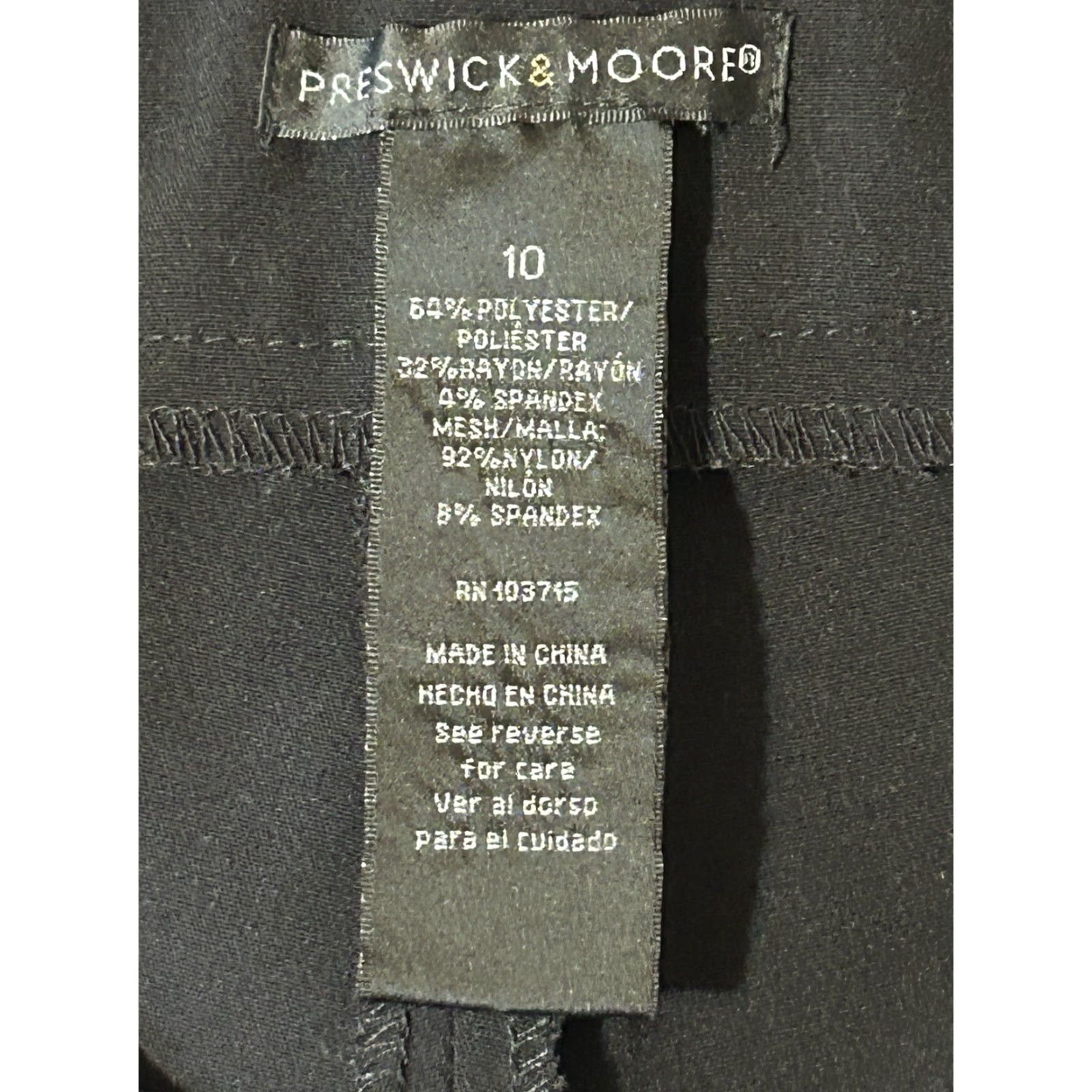 Vintage Preswick & Moore Wide Leg Pants Women Size 10 Pull On 30x29 Black Knit Sprin/Summer/Fall Bohemian Preppy Womens Size 32" / US 10 / IT 46 - 5 Thumbnail
