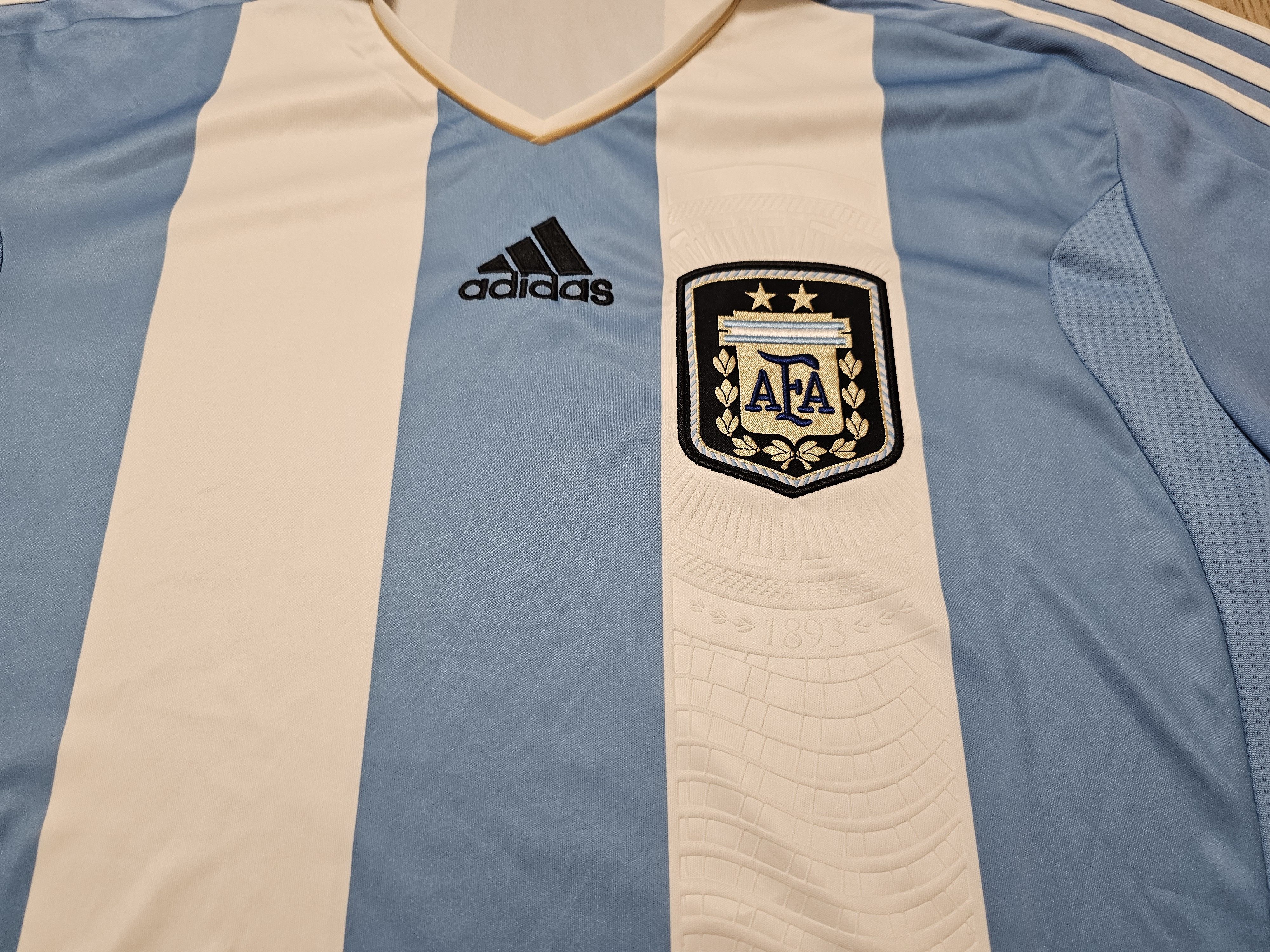 Adidas × Vintage ARGENTINA 2011 2013 HOME FOOTBALL SHIRT SOCCER JERSEY Size US L / EU 52-54 / 3 - 3 Thumbnail