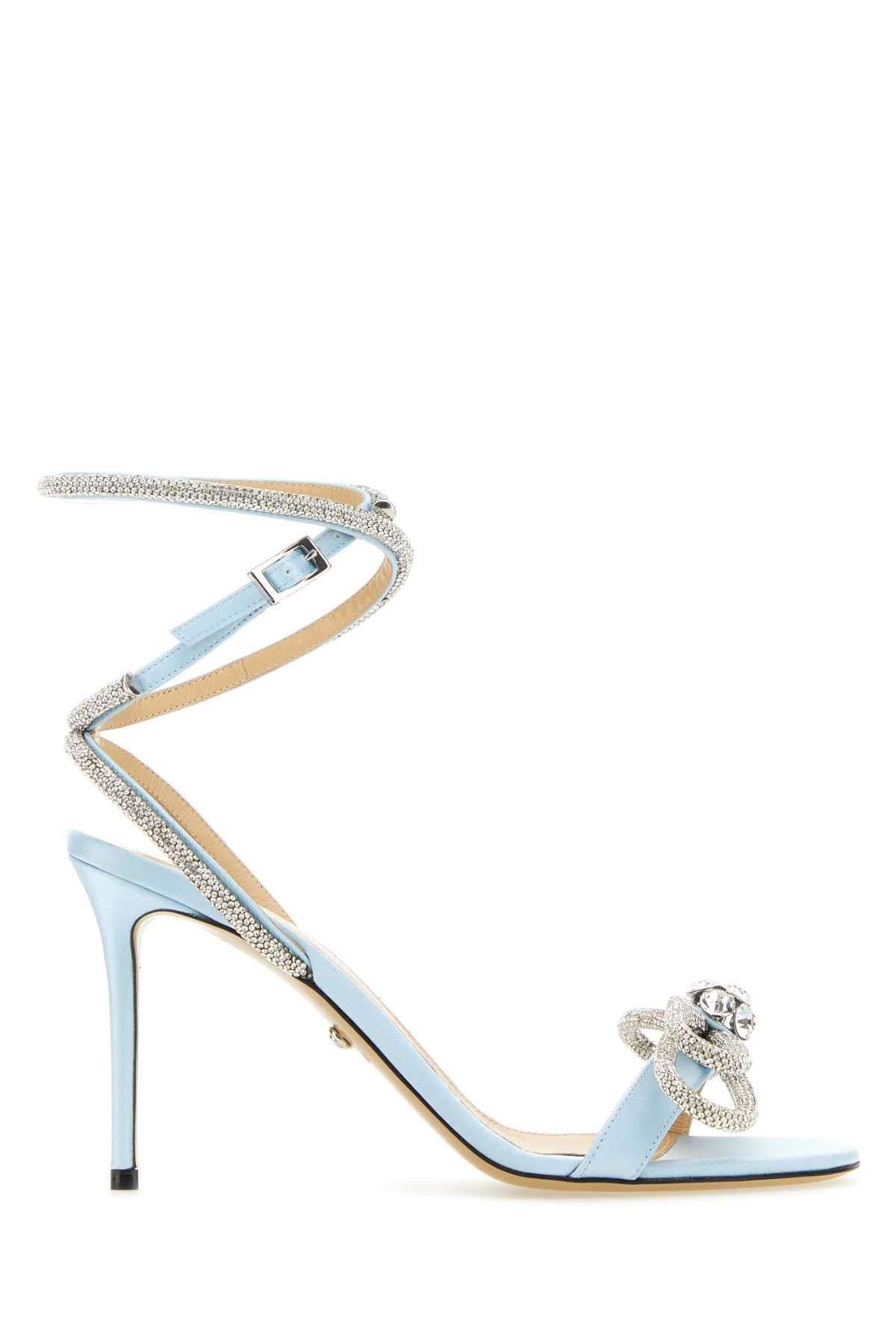 image of Mach&mach Lightblue Satin Sandals in Light Blue, Women's (Size 9)