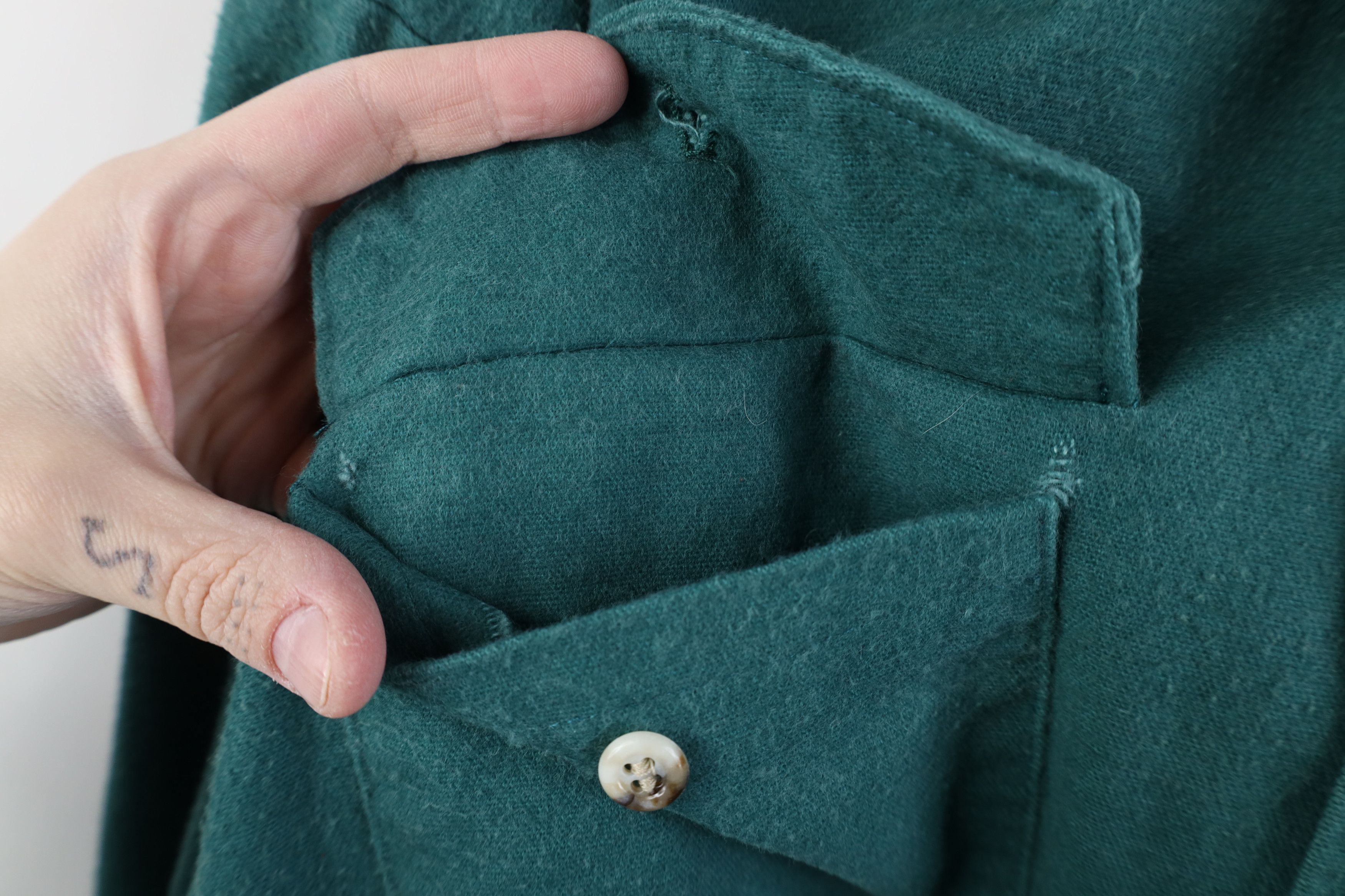 Vintage Vintage 90s Streetwear Heavyweight Chamois Button Shirt Size US XXL / EU 58 / 5 - 6 Thumbnail