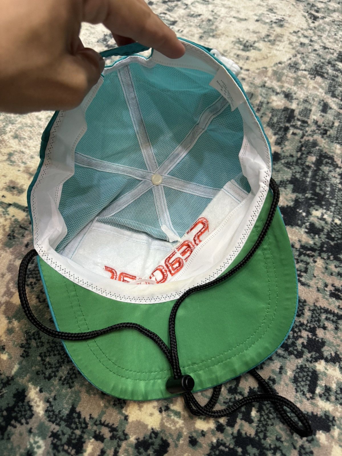 Japanese Brand VINTAGE KUREHA SEAGUAR 7 PANEL NYLON ADJUSTABLE CAP Size ONE SIZE - 5 Thumbnail