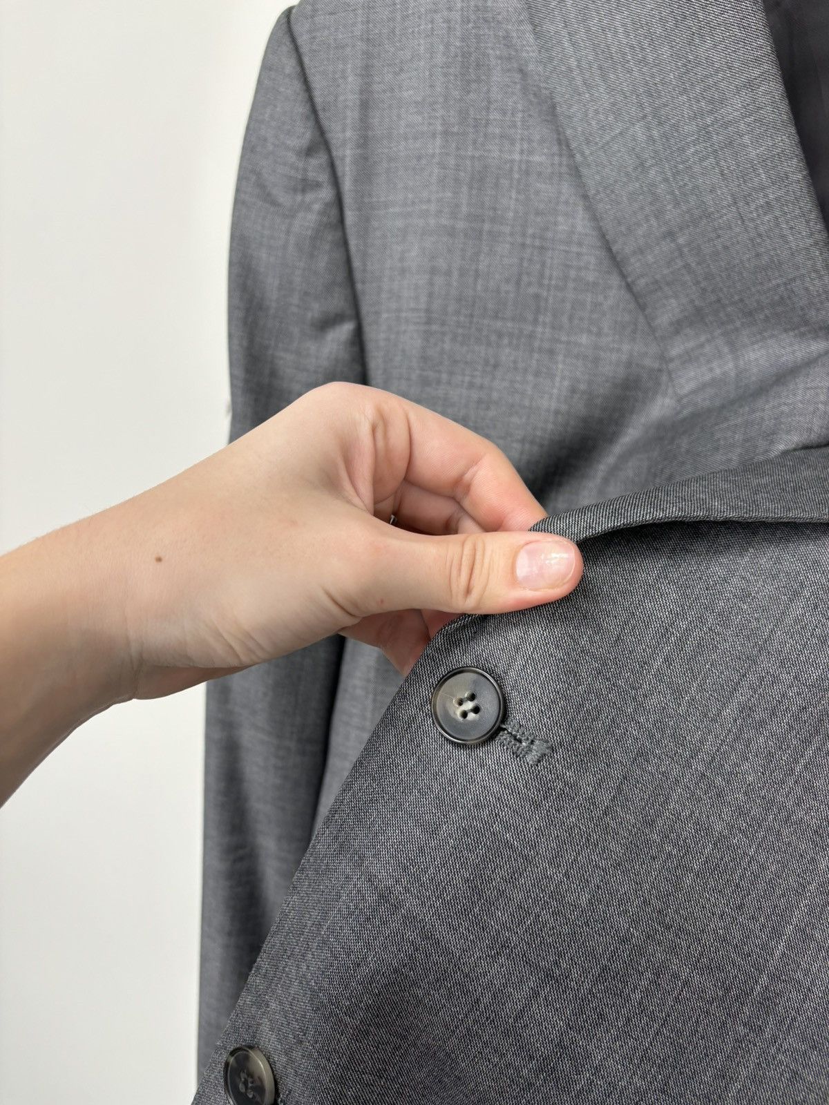 Ermenegildo Zegna Ermenegildo Zegna Su Misura Fit Rom Gray Formal Wool Suit Size 54L - 7 Thumbnail
