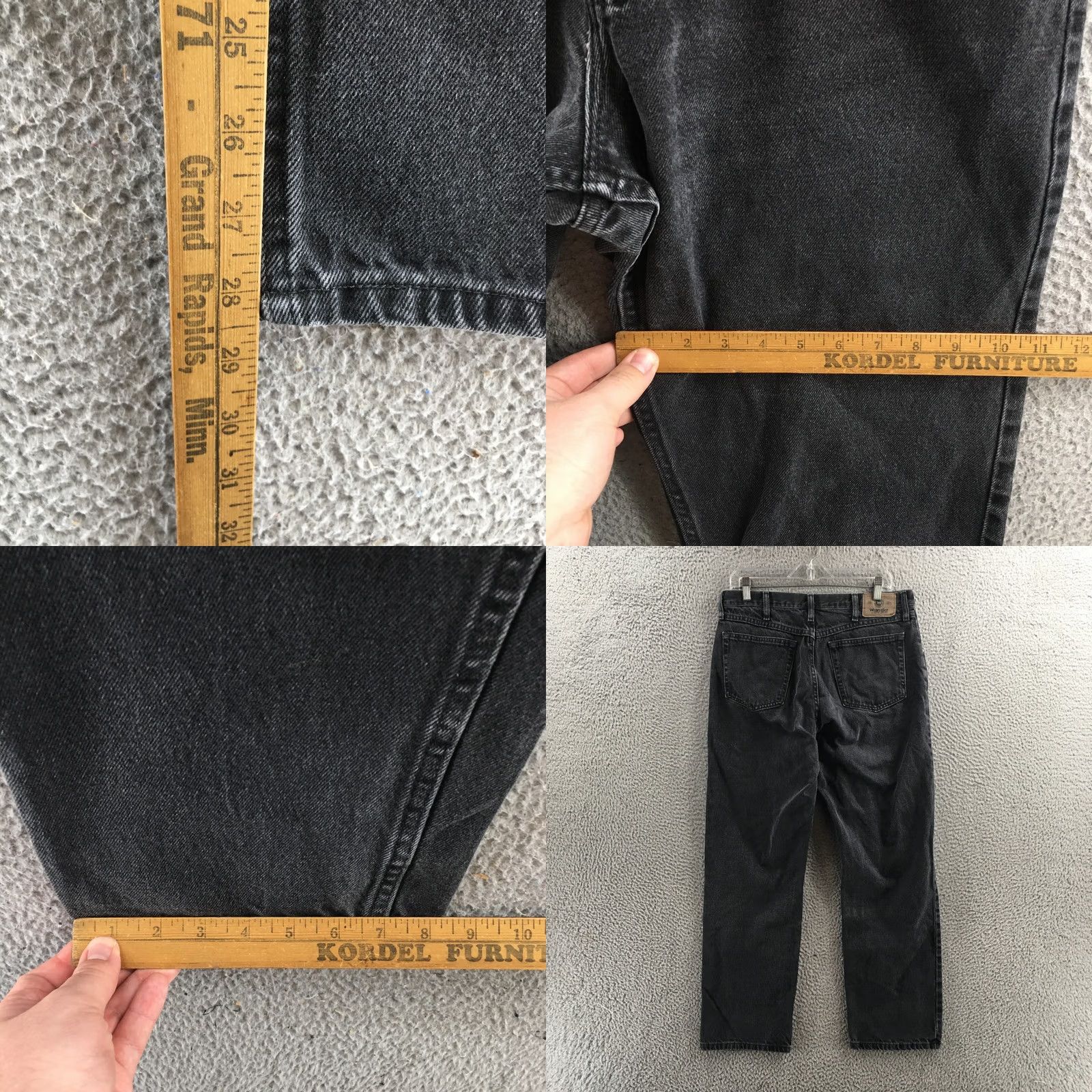 Wrangler Wrangler Jeans Mens 34x32 Black Mid Rise Zip Fly Straight 5-Pocket Denim Cotton Inseam 28.5” Regular Size 34 Color Black Denim Jeans Mens Size US 34 / EU 50 - 8 Thumbnail