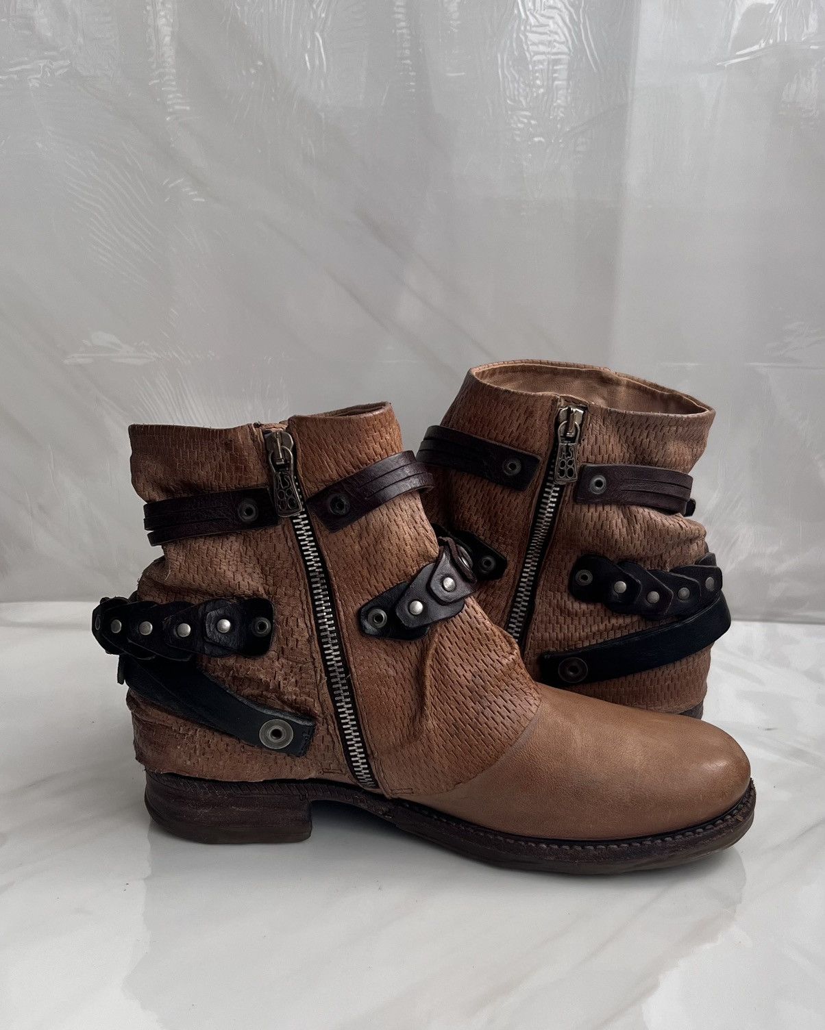 A.S.98 As 98 Airstep Zipper Boho Biker brown distressed boot Size US 8 / IT 38 - 6 Thumbnail