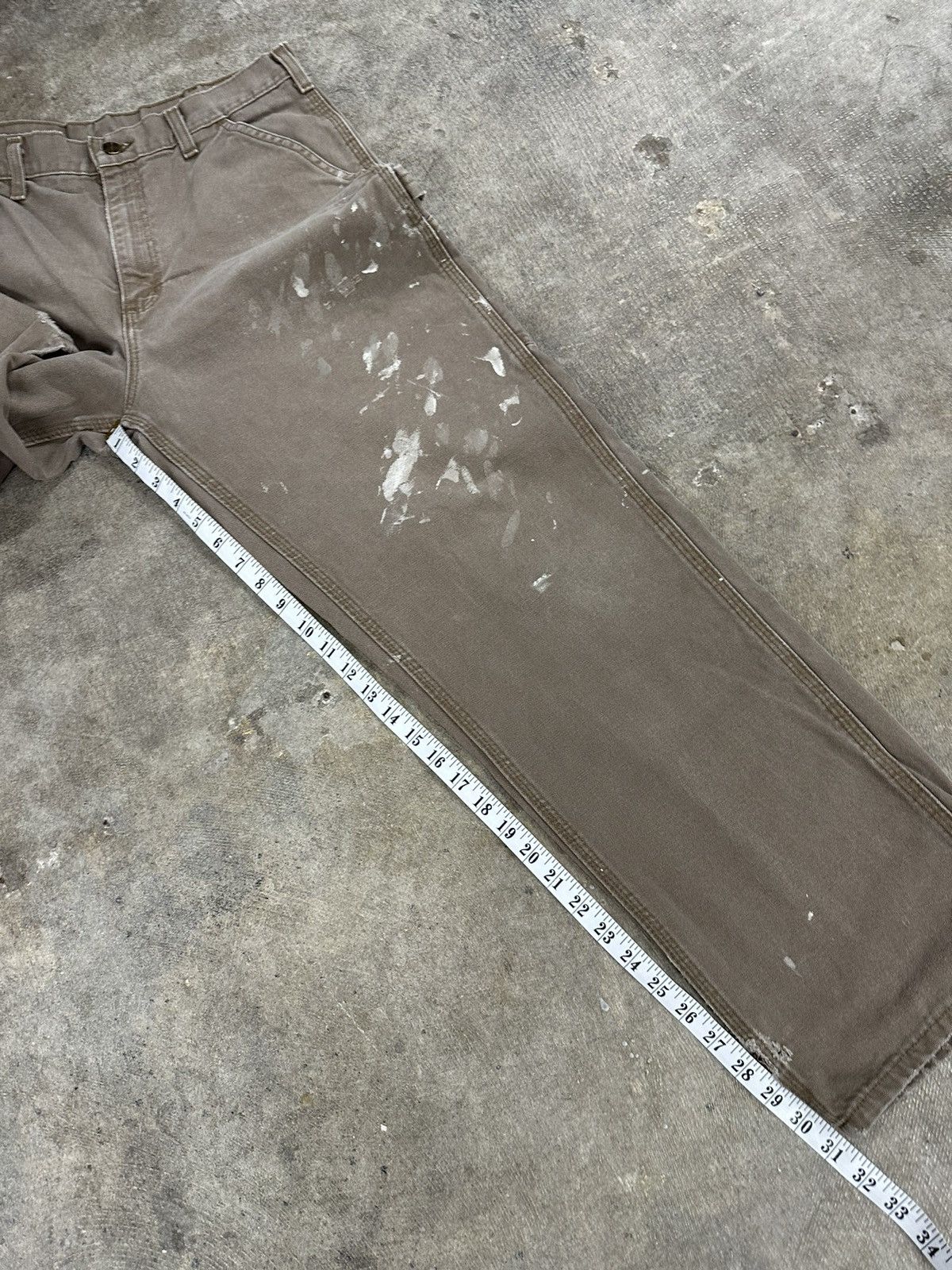 Carhartt × Vintage Crazy Y2K Brown Carhartt Dungaree Workwear Pants 32x32 Size US 32 / EU 48 - 12 Thumbnail
