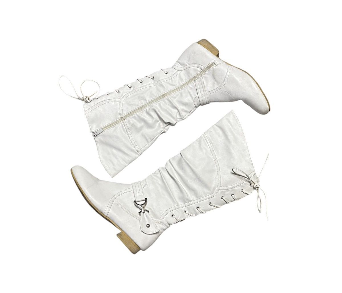 Vintage White Avant-garde leather boots Size US 8 / IT 38 - 1 Thumbnail