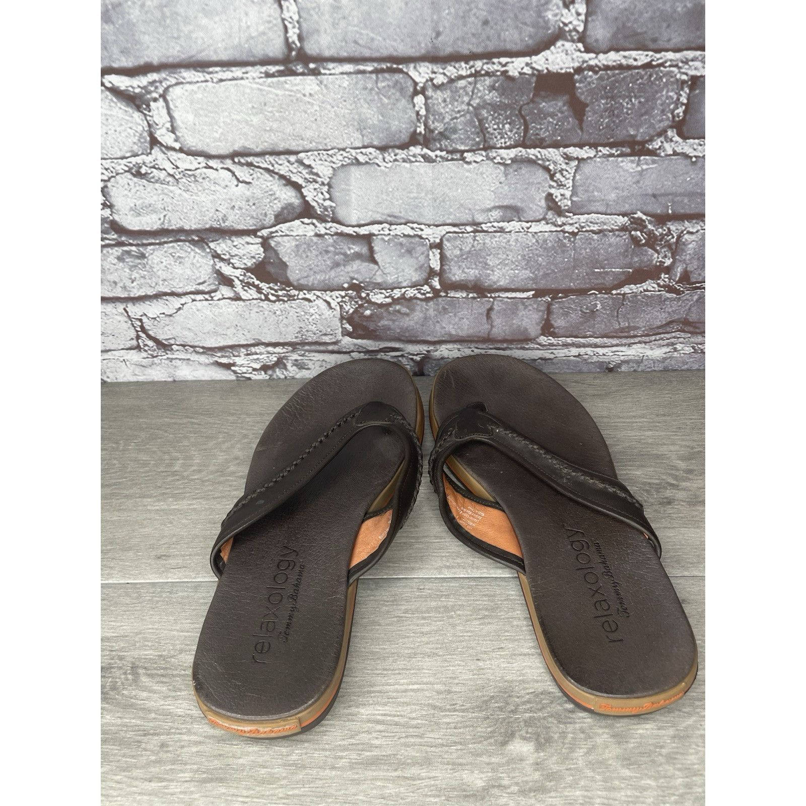 Tommy Bahama TOMMY BAHAMA RELAXOLOGY Jasper Brown Leather Synthetic FlipF Size US 10 / EU 43 - 6 Thumbnail