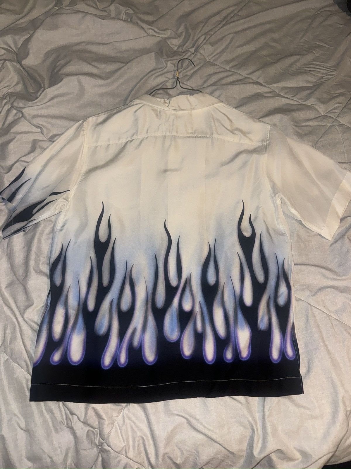 Prada Prada double match box silk shirt white W/ blue flames Size US S / EU 44-46 / 1 - 16 Thumbnail
