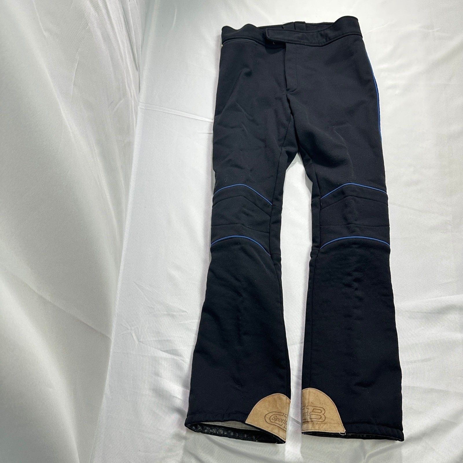 CB Sports CB Sports Women's 36L Ski Pants Black Wool Blend Blue Piping Size 36" / US 14 / IT 50 - 1 Thumbnail