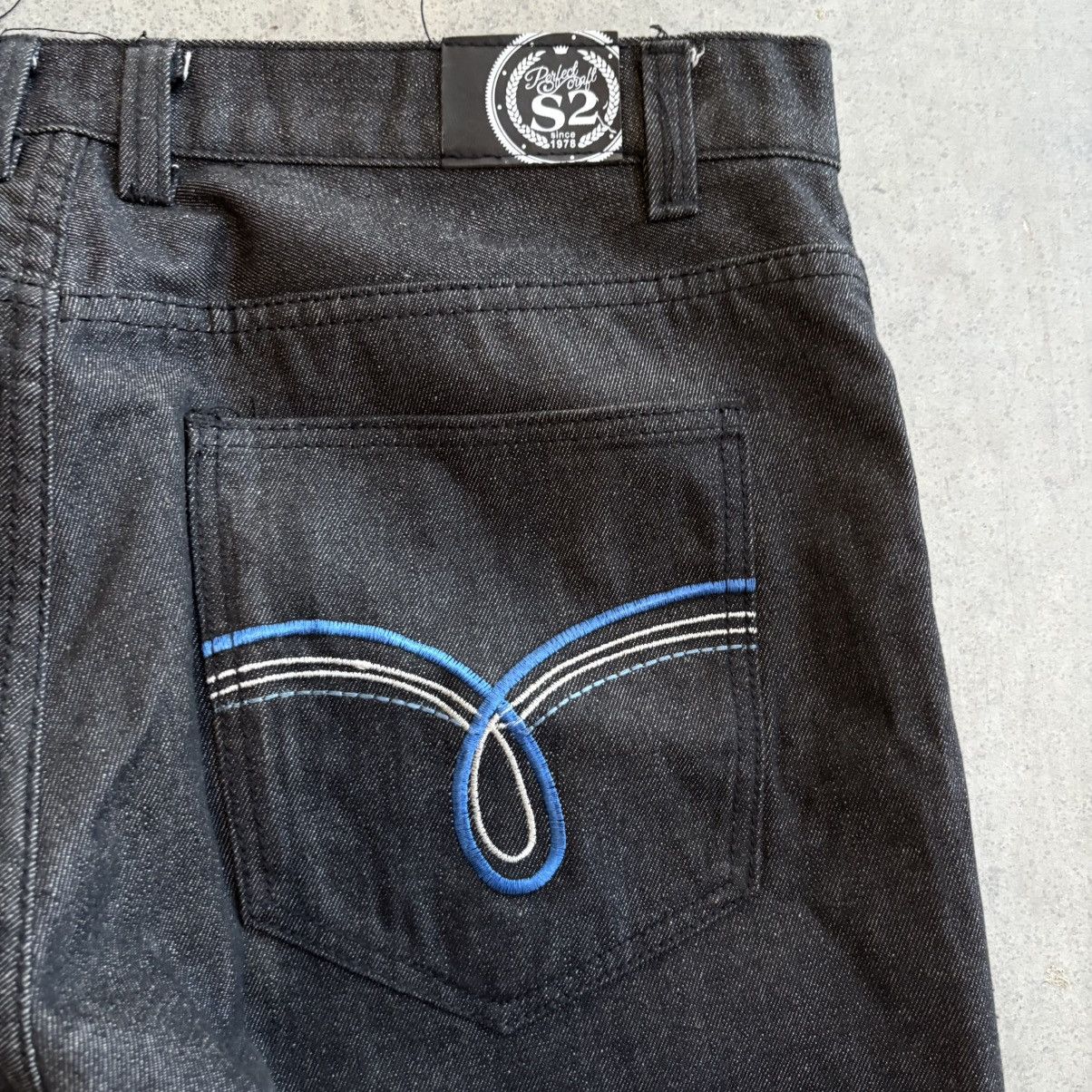 Akademiks × Southpole Vintage Y2K Black and Blue Embroidered Jeans Baggy S2 Denim Size US 36 / EU 52 - 4 Thumbnail