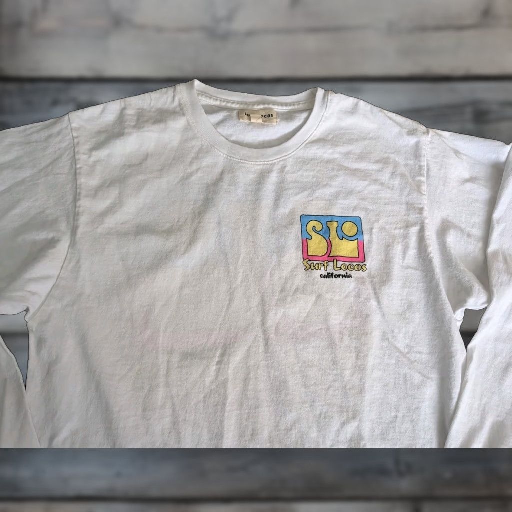 Doublet Surf Locos White Long Sleeve Mens Double-Sided Tee Shirt S Small USA Made Size US S / EU 44-46 / 1 - 1 Thumbnail