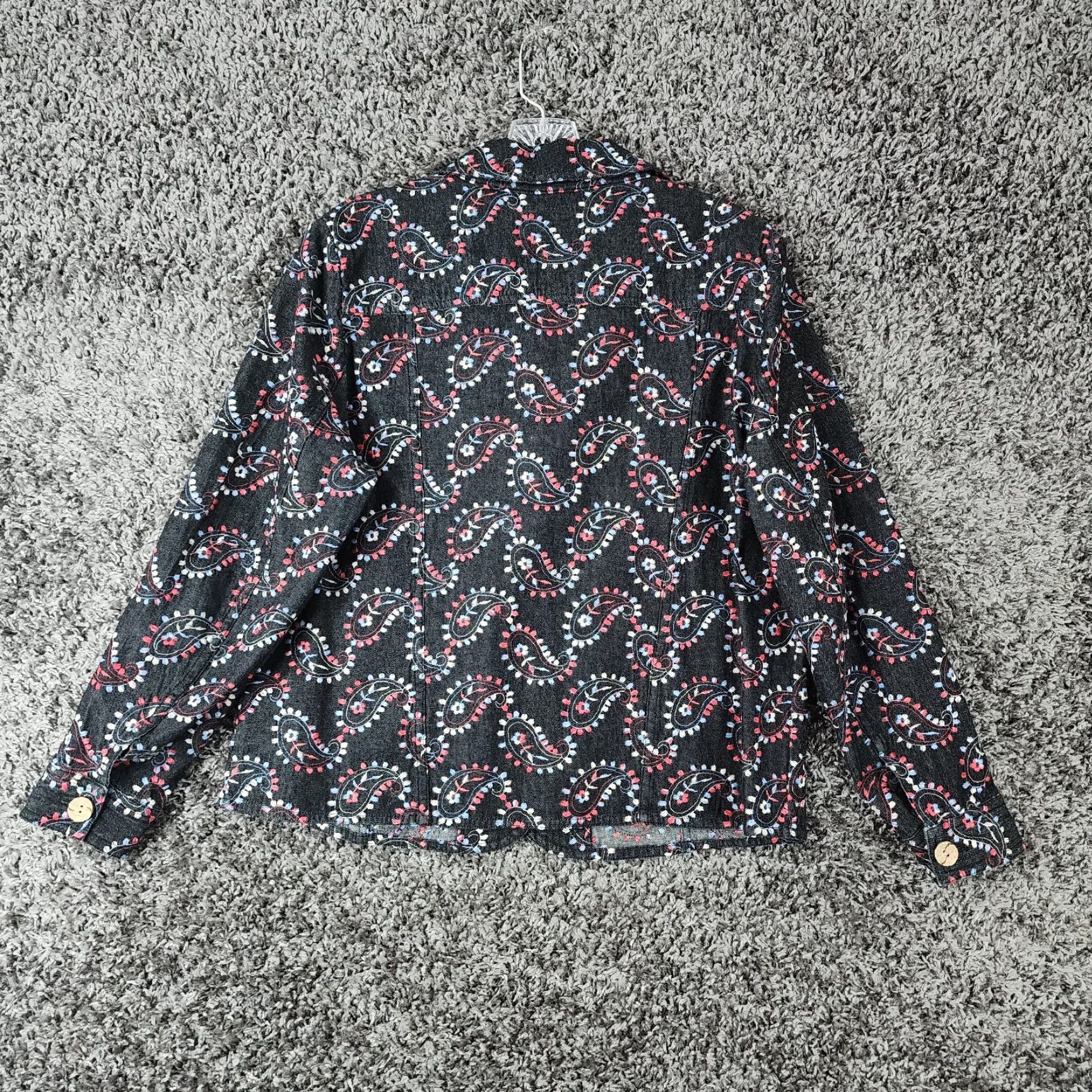 Coldwater Creek COLDWATER CREEK Jacket Women Black Long Sleeve Embroidered Button Up PM Petite Size Size M / US 6-8 / IT 42-44 - 5 Thumbnail