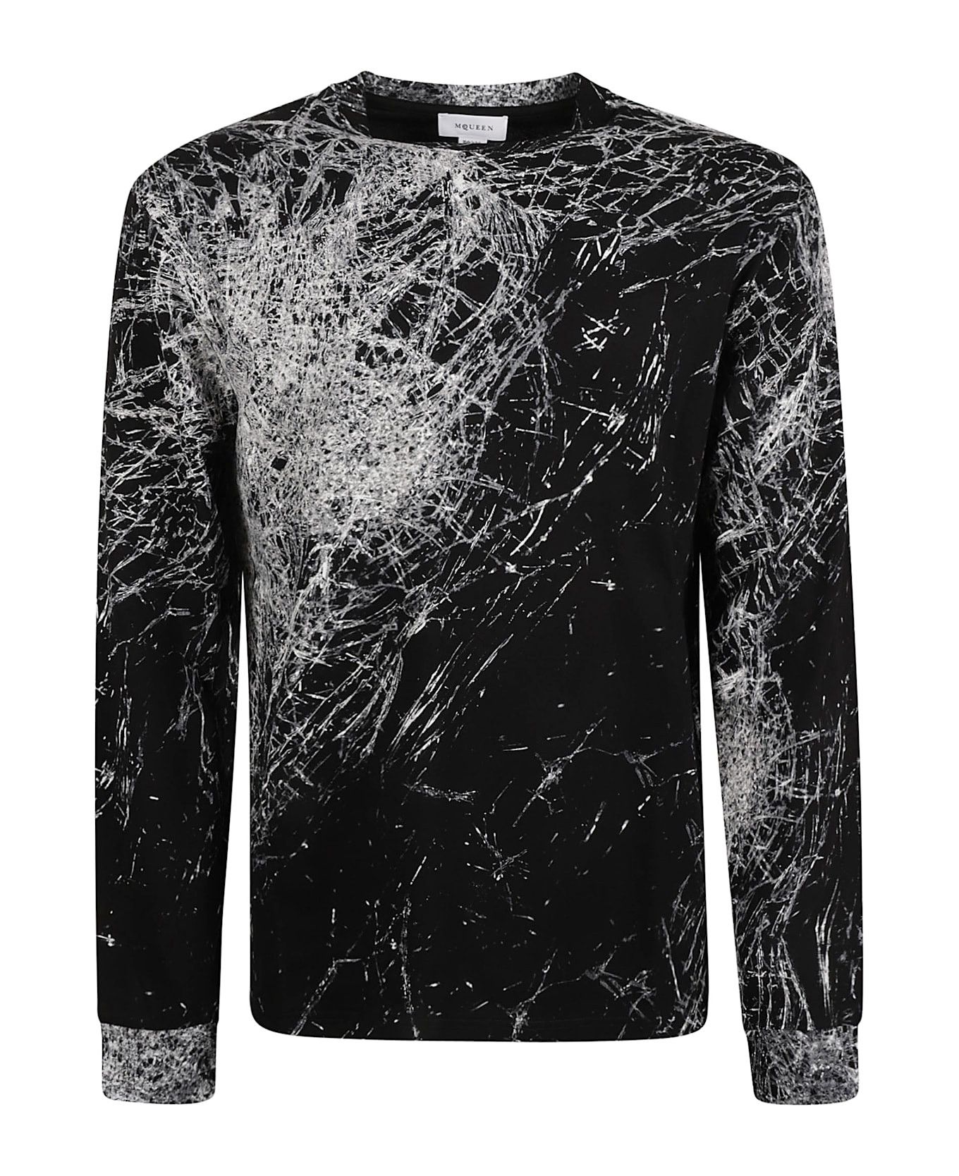 o1w1db10925 Smashed Screen Long-Sleeved T-shirt in Black