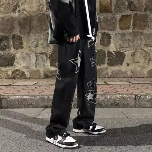 VIBE High street star patch wide leg jeans Size US 32 / EU 48 - 2 Thumbnail