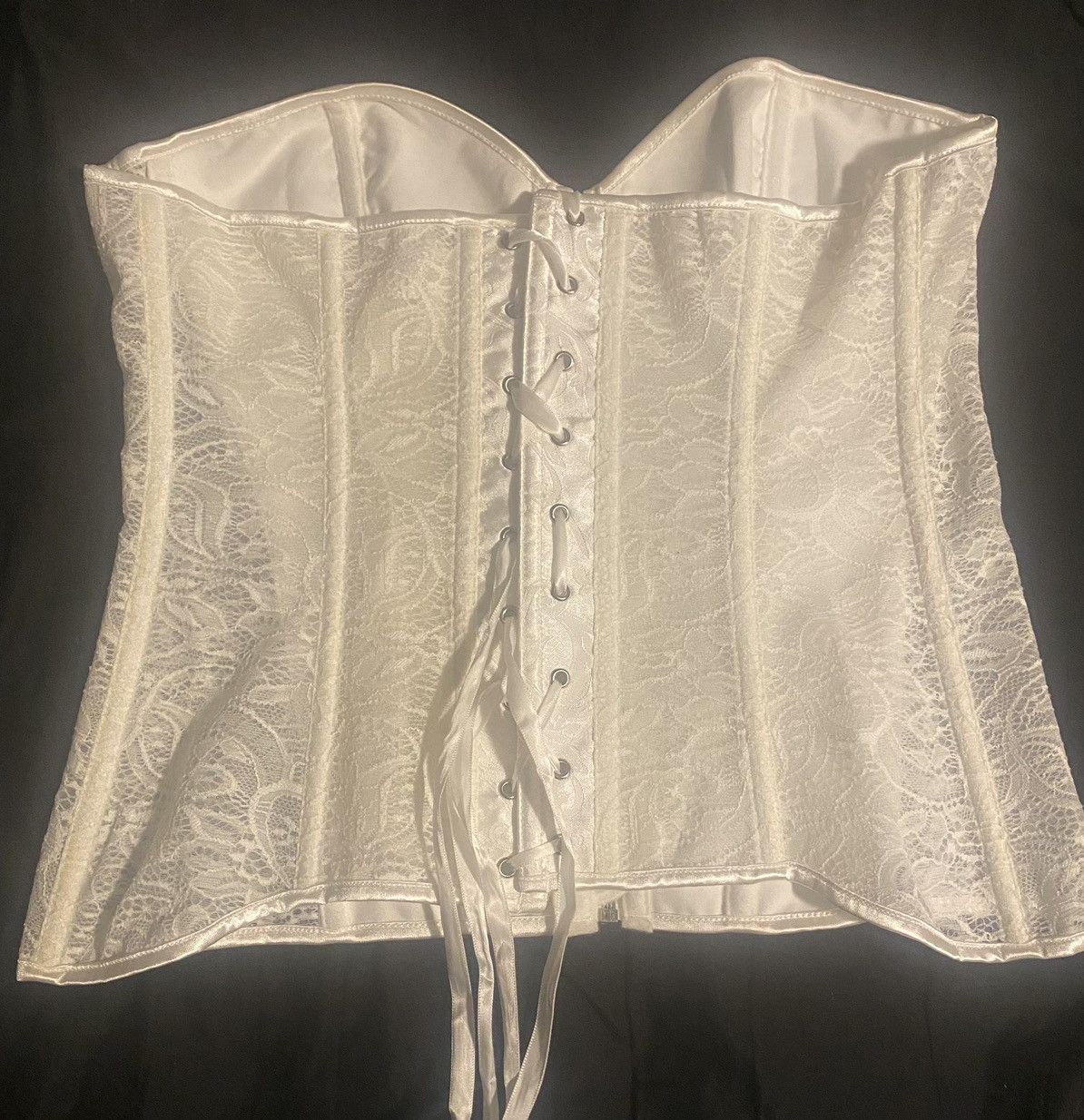 Vintage Coquette fairy white floral lace corset! 🤍 Size XXL / US 16-18 / IT 52-54 - 3 Thumbnail