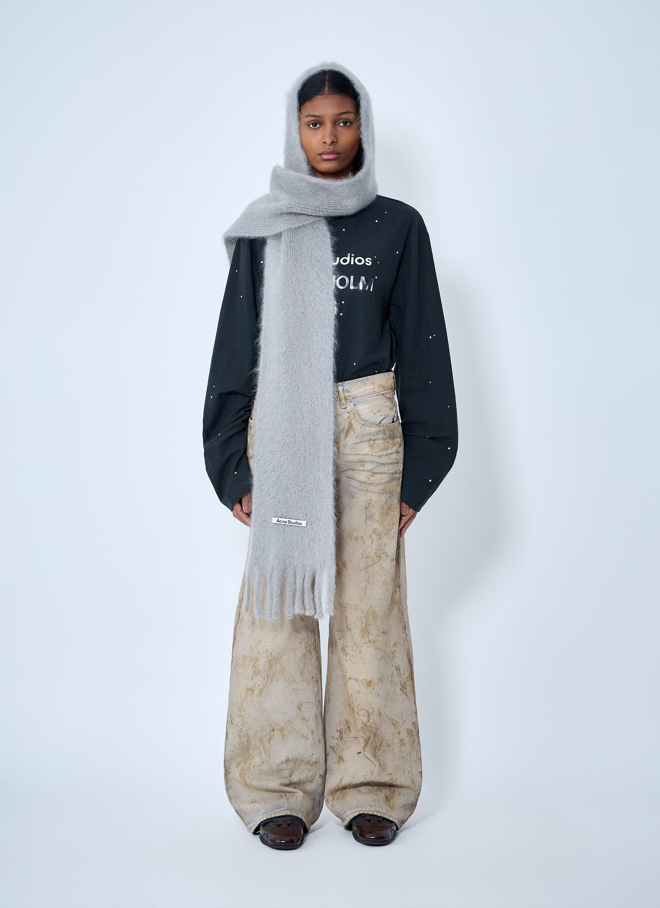 Acne Studios Fringed Wool Scarf Size ONE SIZE - 1 Thumbnail