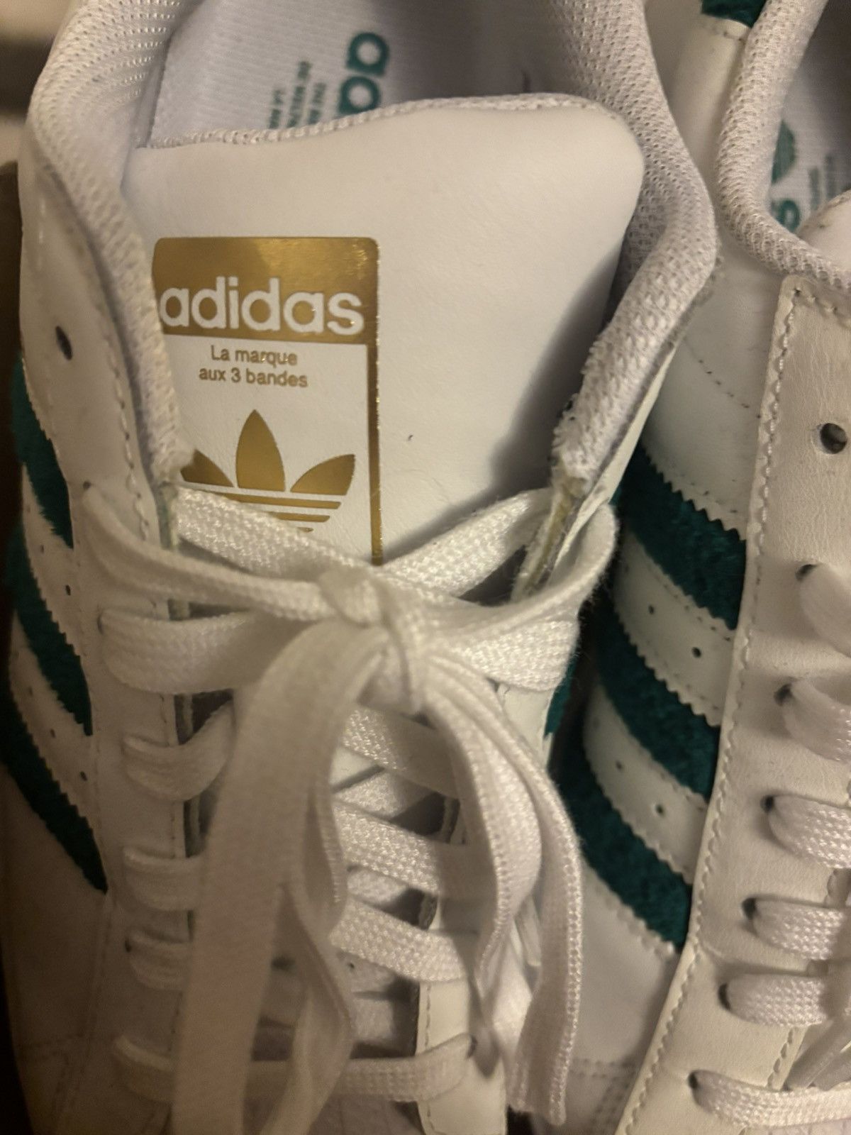 Adidas ADIDAS SUPERSTAR CLAMSHELL WHITE LEATHER FURRY GREEN Size US 9.5 / EU 42-43 - 3 Thumbnail