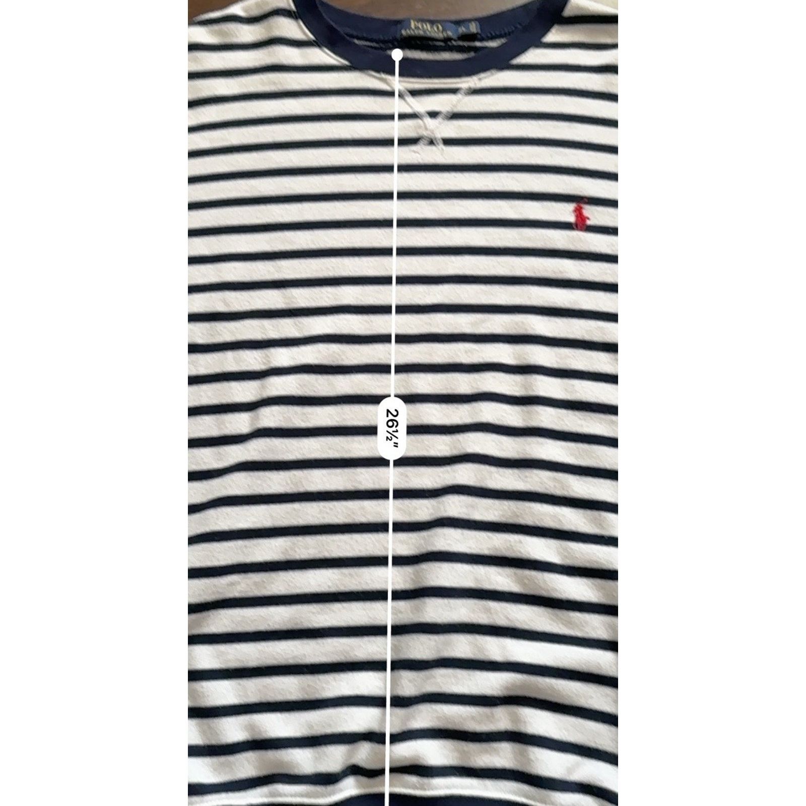 Polo Ralph Lauren Vintage RPL Wte Navy Stripe Cotton Crew Neck Pullover SZ XL Size US XL / EU 56 / 4 - 12 Thumbnail