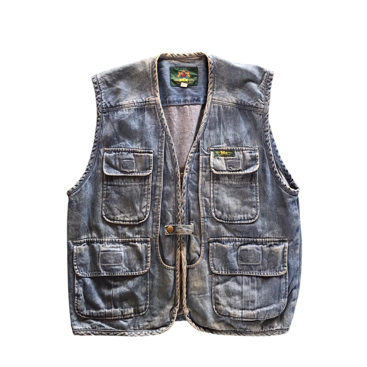 Infinite Archives Vintage MX Good Feel Distressed Denim Parachute Vest Denim Size US M / EU 48-50 / 2 - 1 Thumbnail