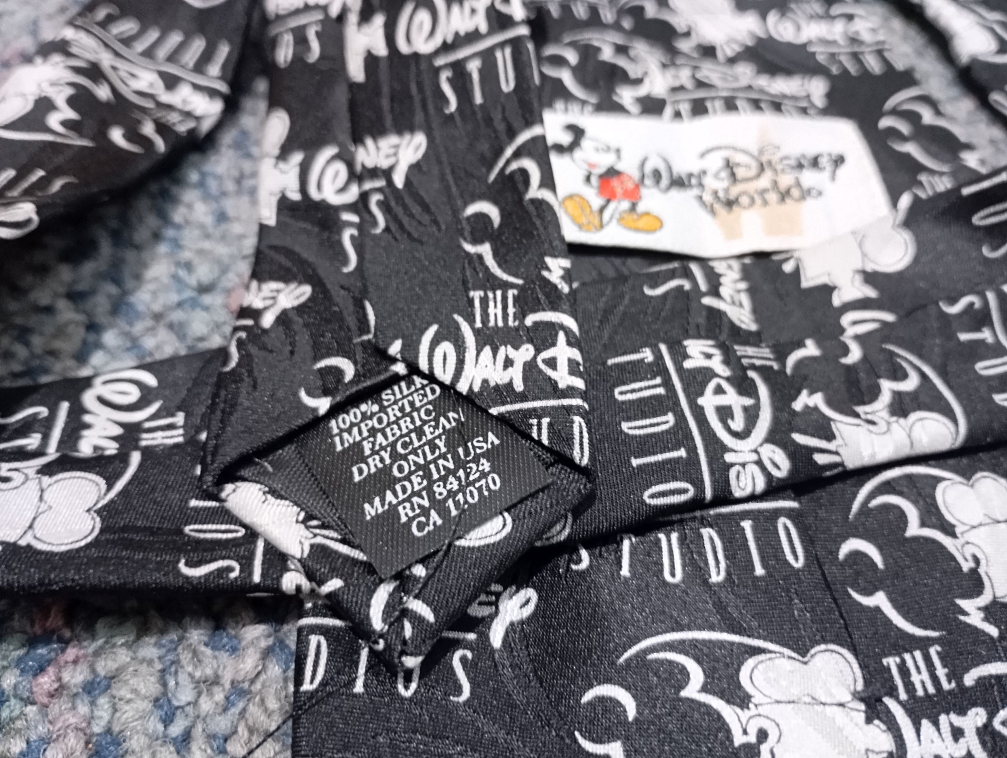 Disney × Mickey Mouse Mickey Mouse Tie Mickey Mouse Necktie Made in USA Size ONE SIZE - 2 Thumbnail