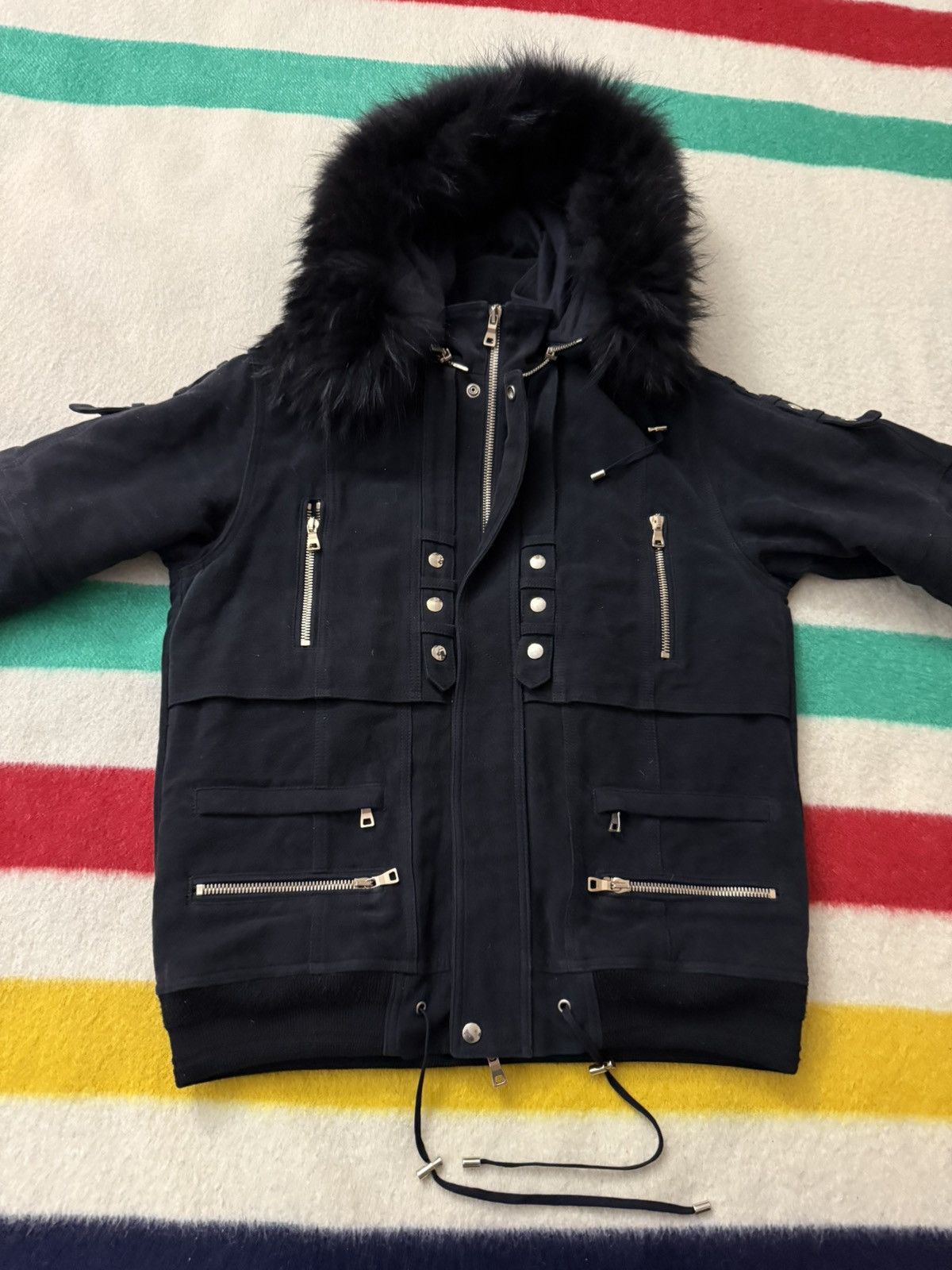 Balmain FW 2016 Balmain Military Raccoon Fur Trim Parka Size Large Size US L / EU 52-54 / 3 - 13 Thumbnail