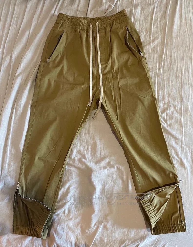 Rick Owens Rick Owens Khaki zipper pants Size US 36 / EU 52 - 2 Thumbnail