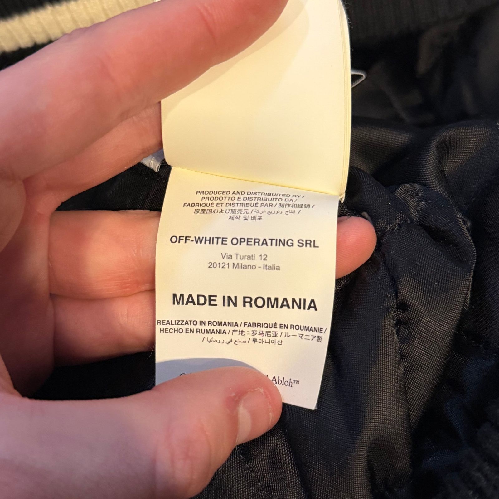 Off-White Off-White C/O Virgil Abloh Graphics Leather Varsity Jacket Size US L / EU 52-54 / 3 - 12 Thumbnail