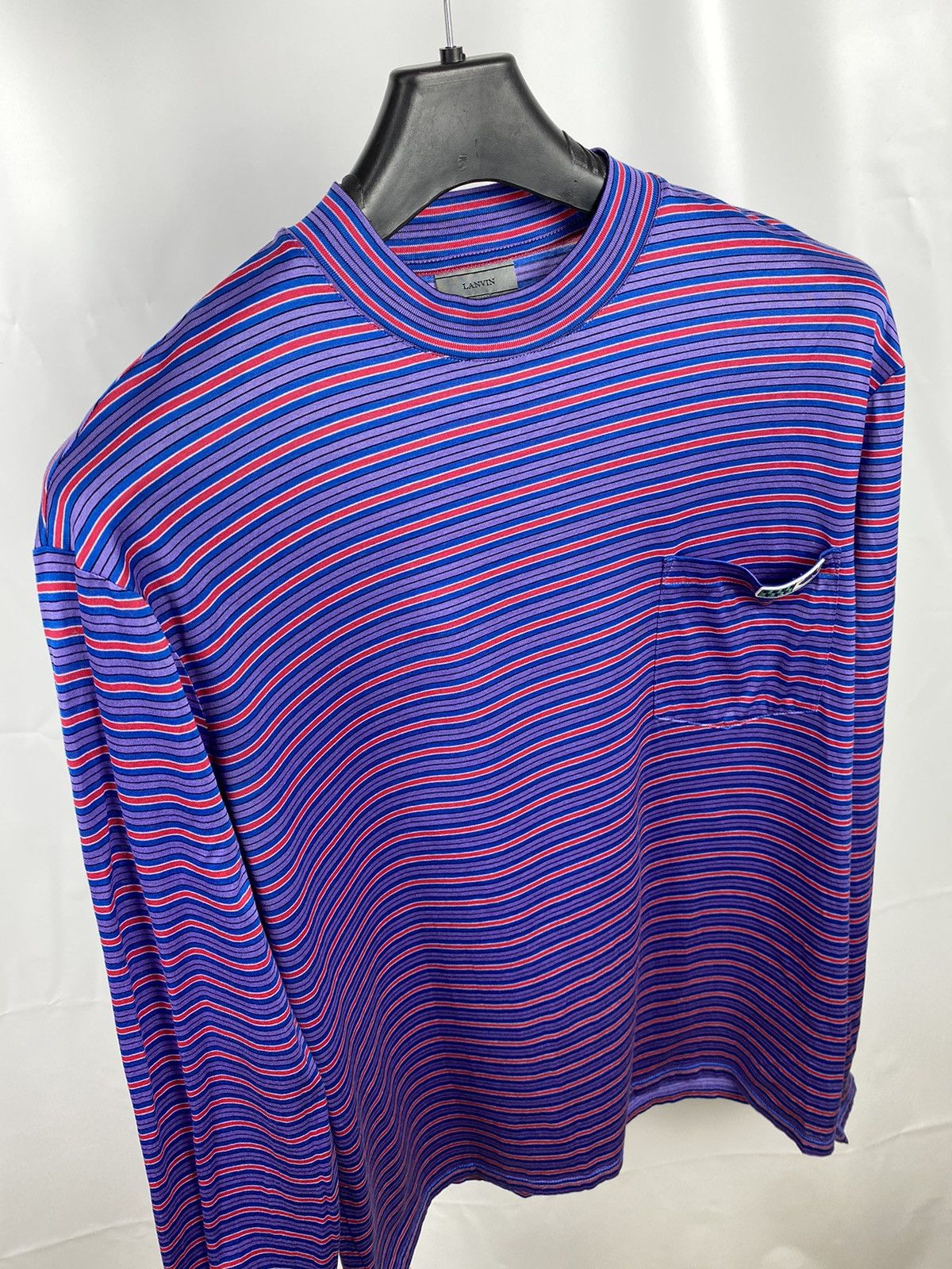Lanvin Lanvin Polished Cotton Multicolor Striped Crewneck Longsleev Size US M / EU 48-50 / 2 - 9 Thumbnail